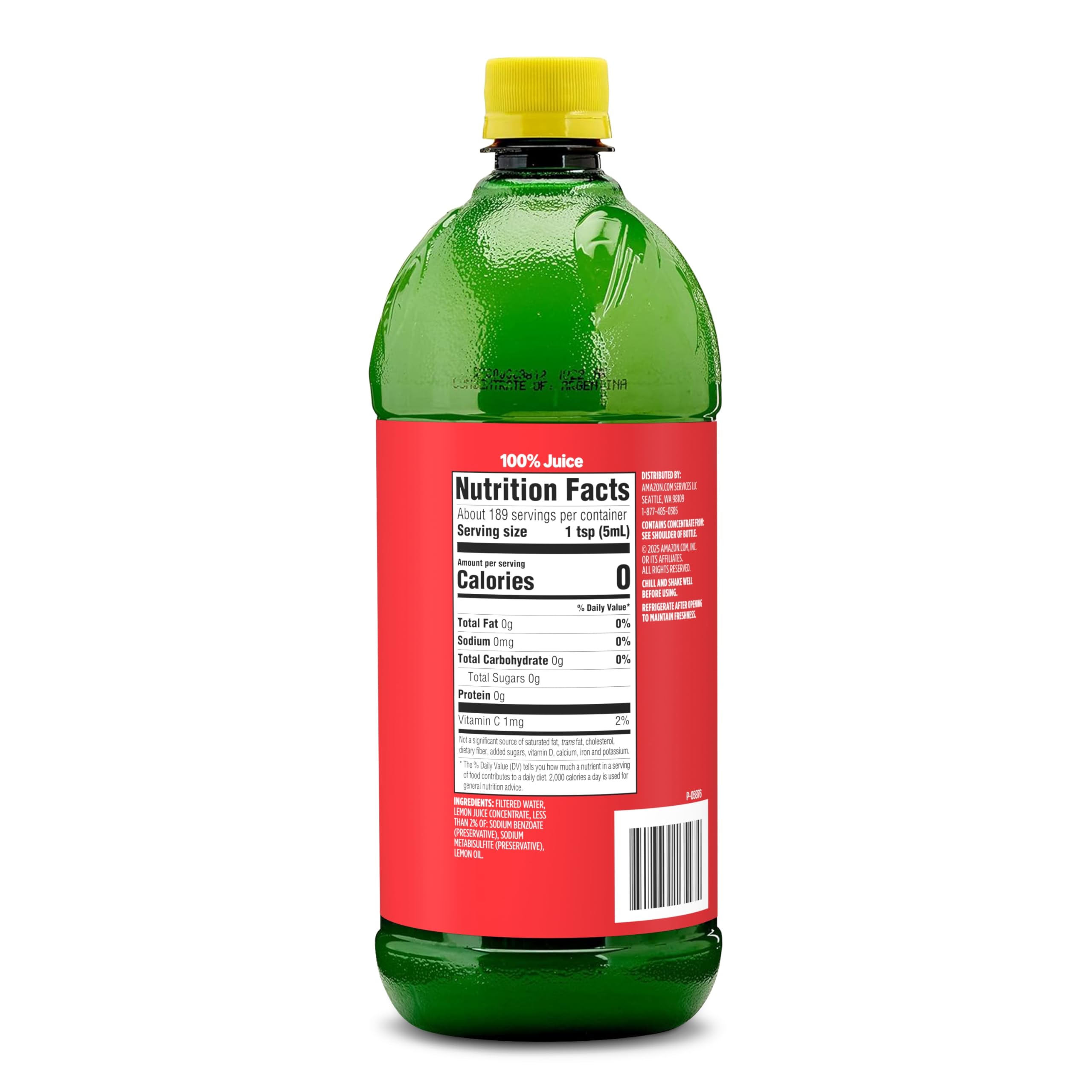 Amazon Saver, Lemon Juice, 32 Fl Oz (Previously Happy Belly, Packaging May Vary)