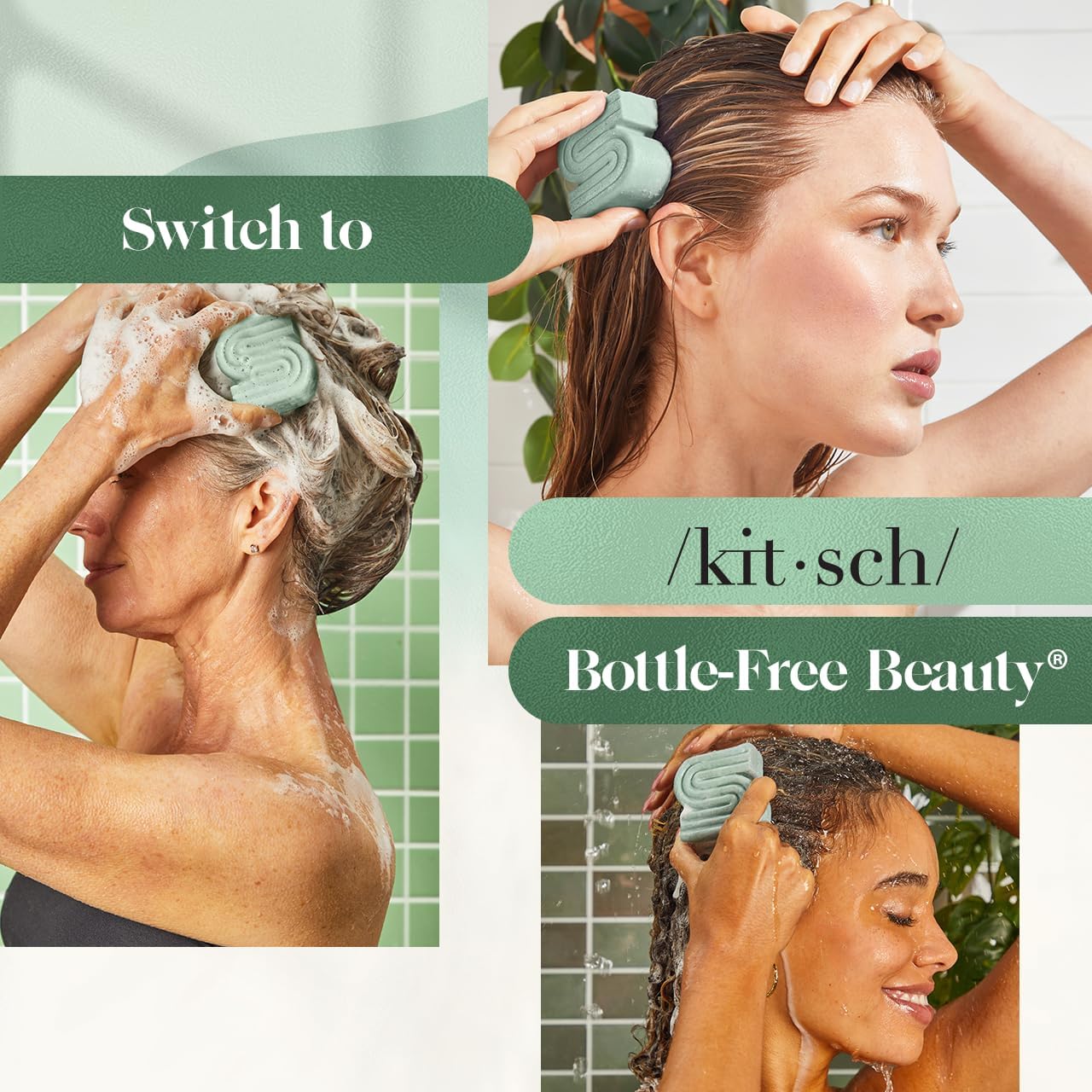 Kitsch Rosemary & Biotin Shampoo Bar - For Hair Growth, Strengthening, Thickening & Volumizing Shampoo for Women and Men - Free of Parabens, Sulfates & Silicones - Made in USA - 3.2 oz