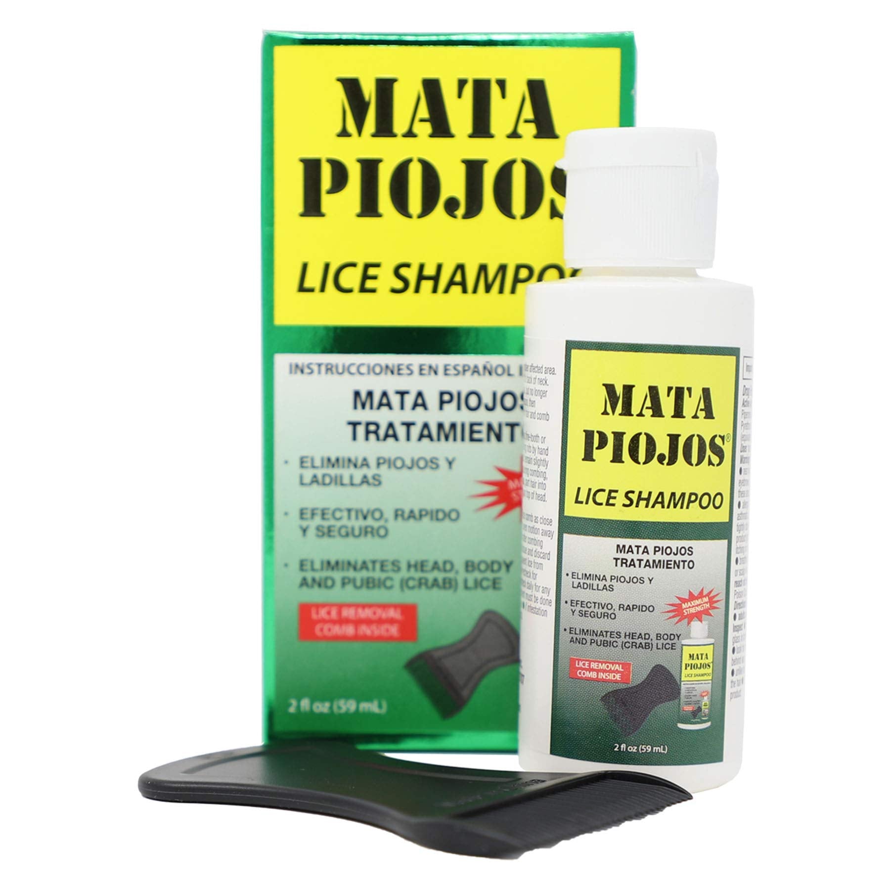 Mata Piojos, Lice and Nit Treatment Shampoo, For Kids and Adults, 2 FL Oz, Bottle