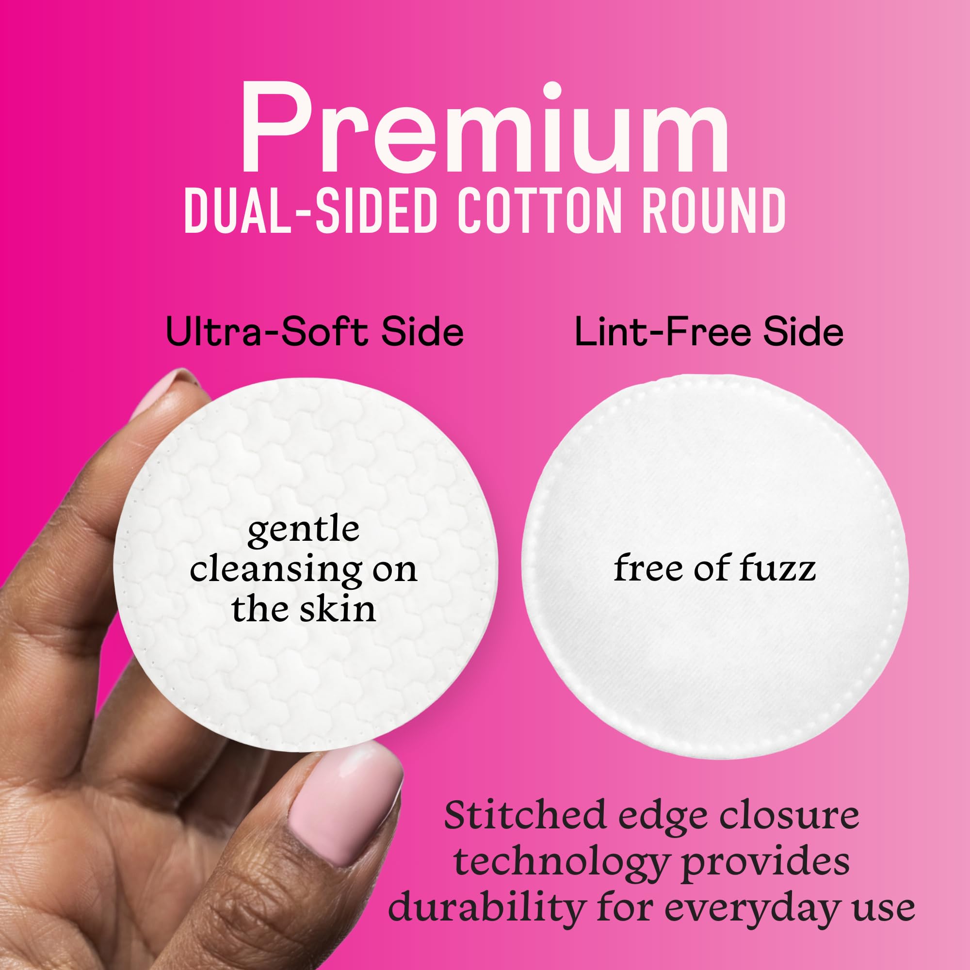 Swisspers Premium Cotton Rounds – 100 Count (Pack of 3) - 100% Pure Cotton - Soft, Absorbent, Hypoallergenic Pads for Makeup Removal, Skincare, Baby Care and Facial Cleansing - Lint Free