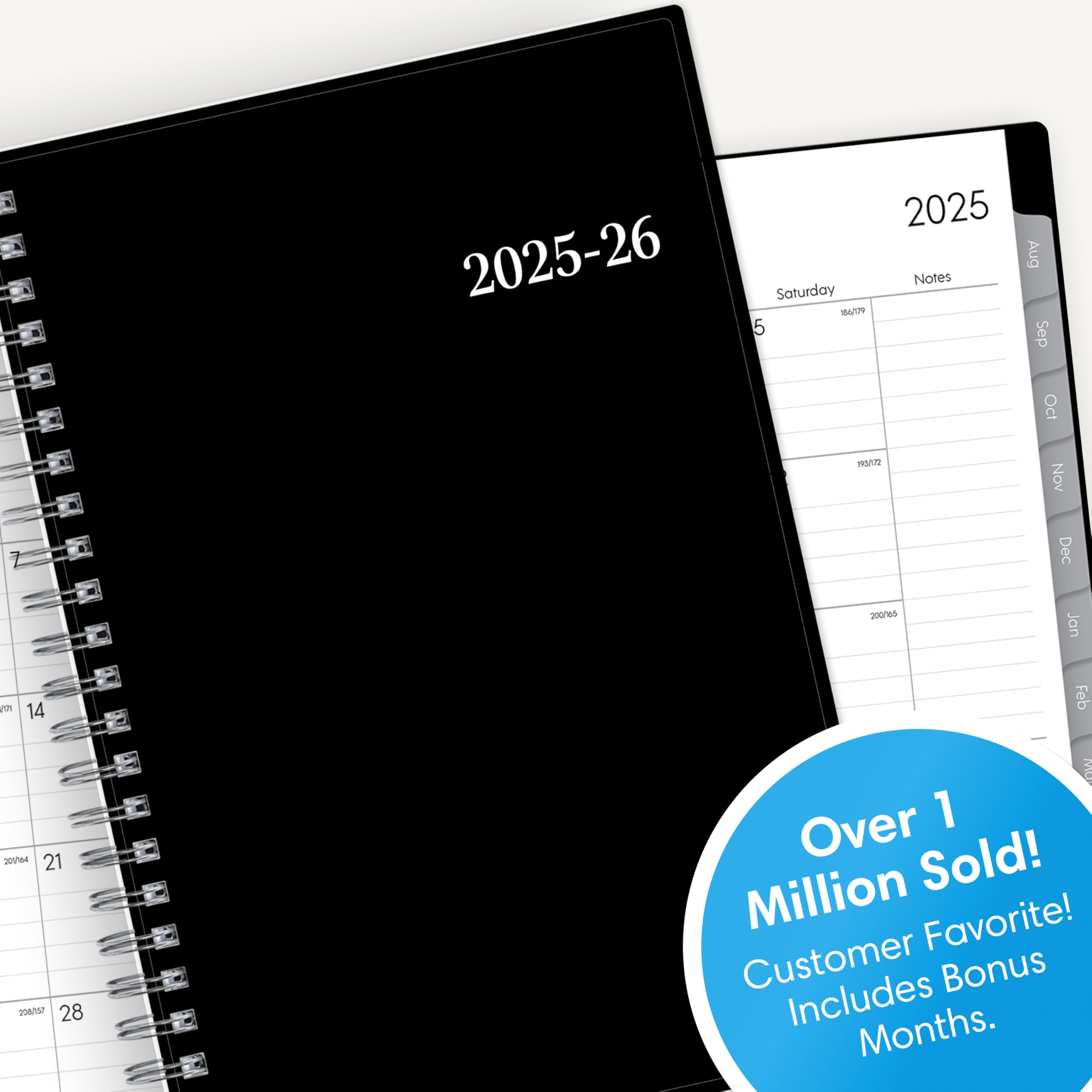 Blue Sky 2025-2026 Weekly and Monthly Academic Year Planner Calendar, July 2025 - June 2026, 5" x 8", Flexible Cover, Wirebound, Laminated Tabs, Enterprise (Enterprise 2025-2026, 5" x 8")