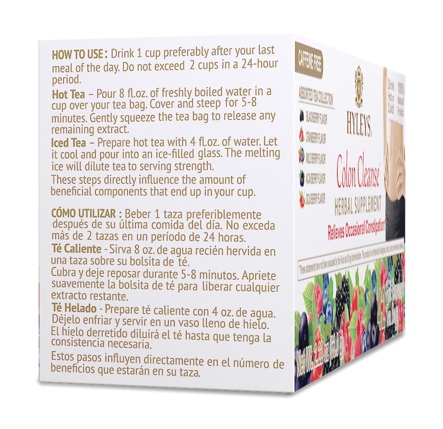 Hyleys Colon Cleanse Tea Assorted Flavors - 42 Tea Bags (1 Pack)