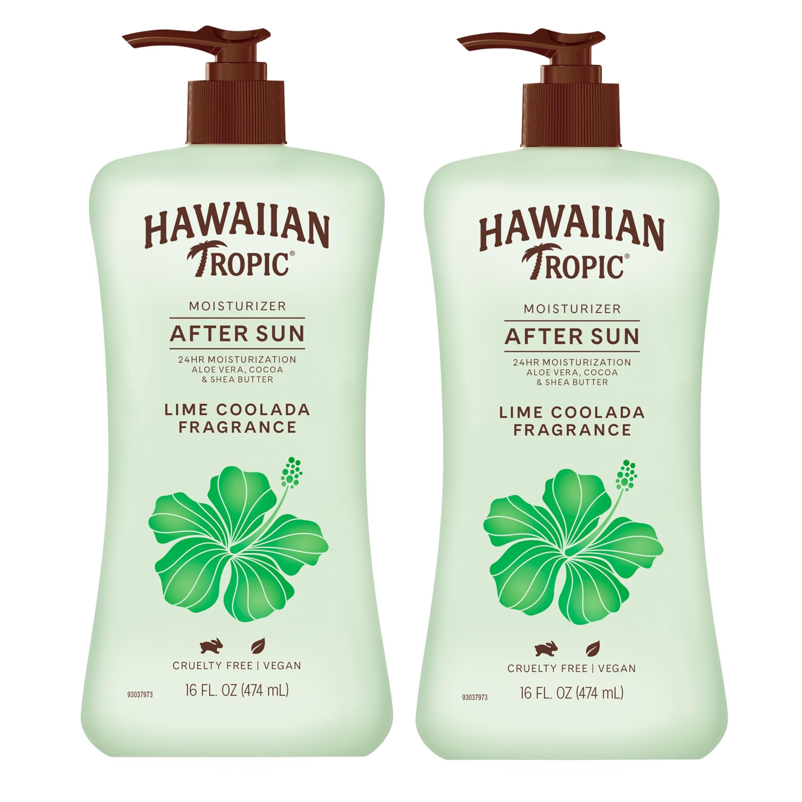 Hawaiian Tropic Lime Coolada After Sun Lotion | After Sun Pflege, Hautpflege, Tägliche Feuchtigkeitspflege mit Aloe, Kakaobutter & Sheabutter, 16oz im Doppelpack
