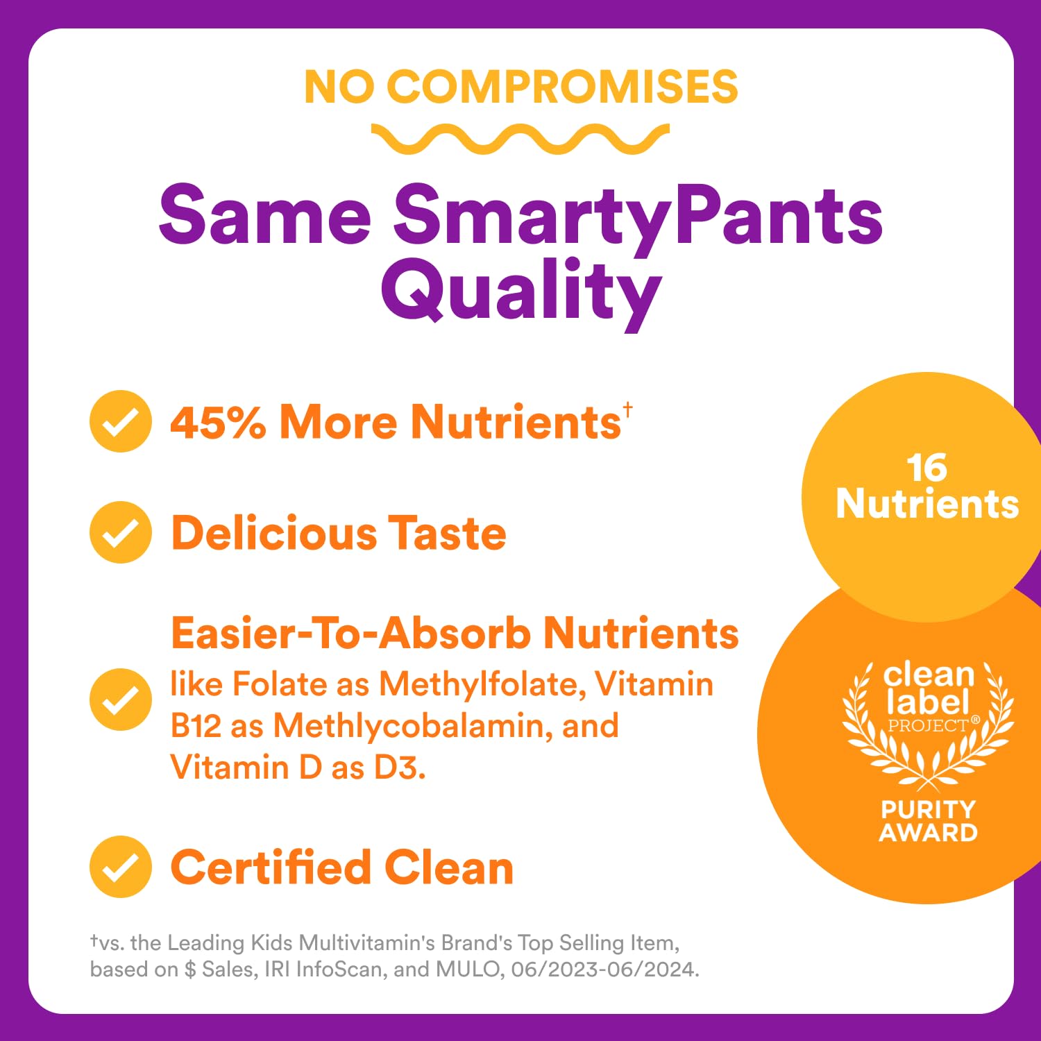 SmartyPants Toddler Multivitamin Gummies - Improved Formula: Omega 3 (DHA/EPA), Vitamins D3, C, Vitamin B12, B6, A, K & Zinc, Biotin, Gluten Free, Three Fruit Flavors, 60 Count (30 Day Supply)