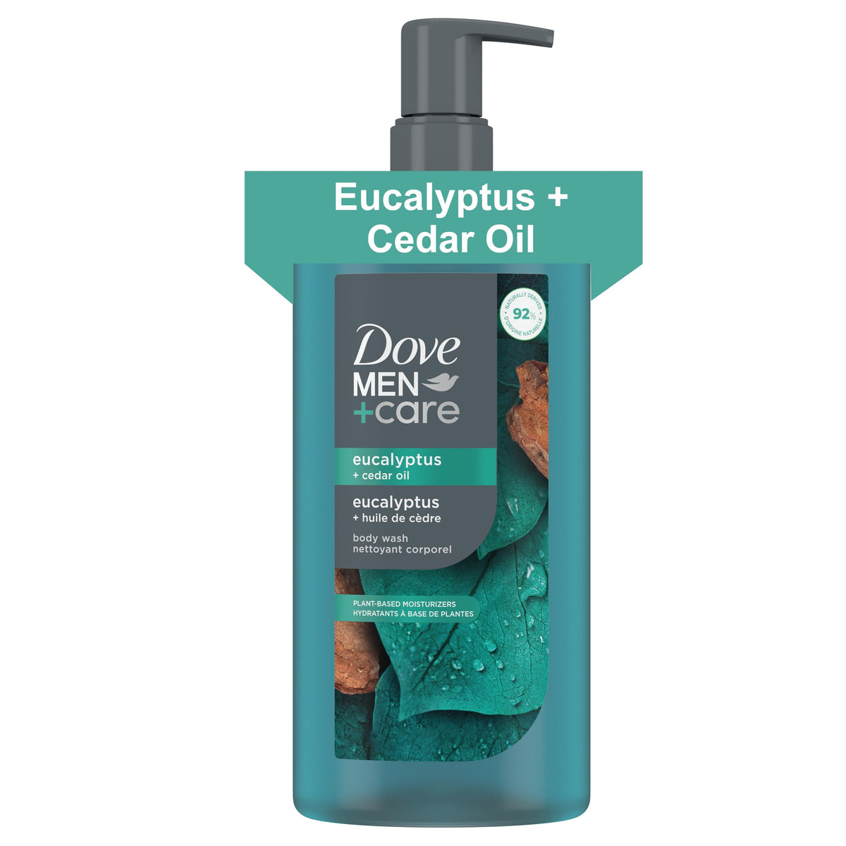 DOVE MEN + CARE Duschgel Eukalyptus & Zedernholzöl Feuchtigkeitsspendendes Duschgel auf pflanzlicher Basis für Männer, 769 ml