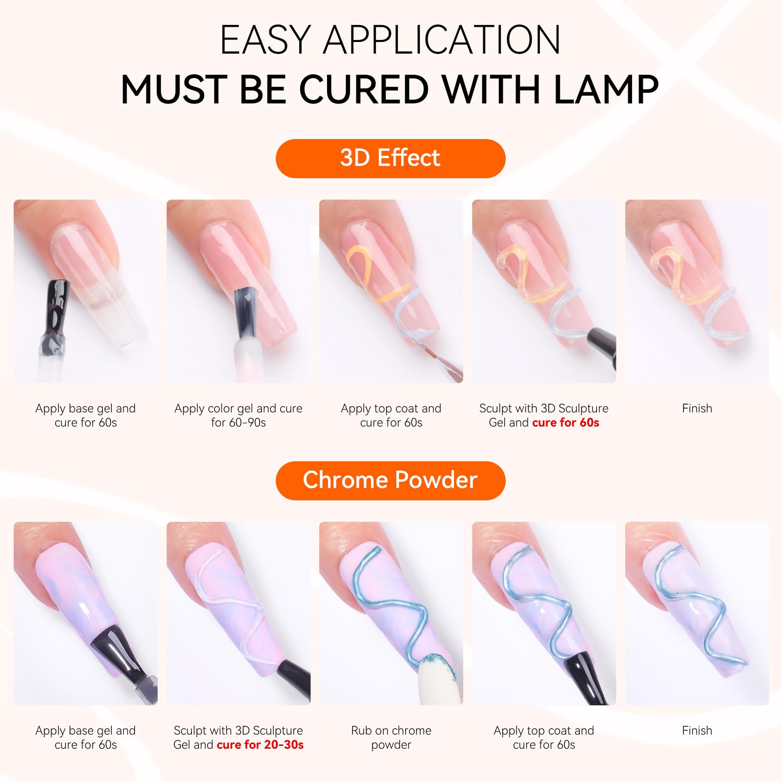 Makartt 3D Gel Nail Art - 3D Nail Gel Sculpting Gel Nail Glue 15g No Wipe Clear Gel Polish for Nail Designs DIY Nail Art Glue for Drawing, Molding, Sculpture, Gems and Decoration