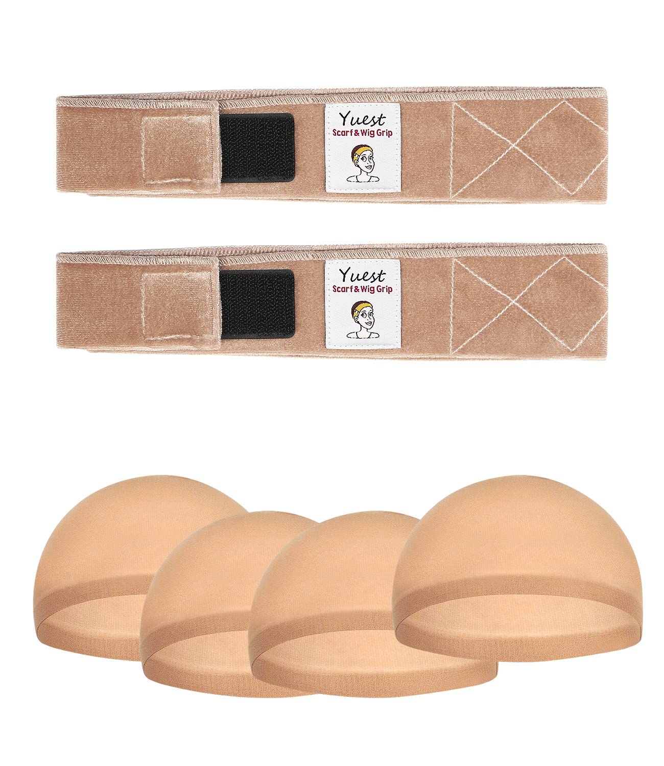 Yuest 2 Pack Wig Grip Band - Velvet Wig Grips Adjustable Headband Stay Put No Slip Edge Saver