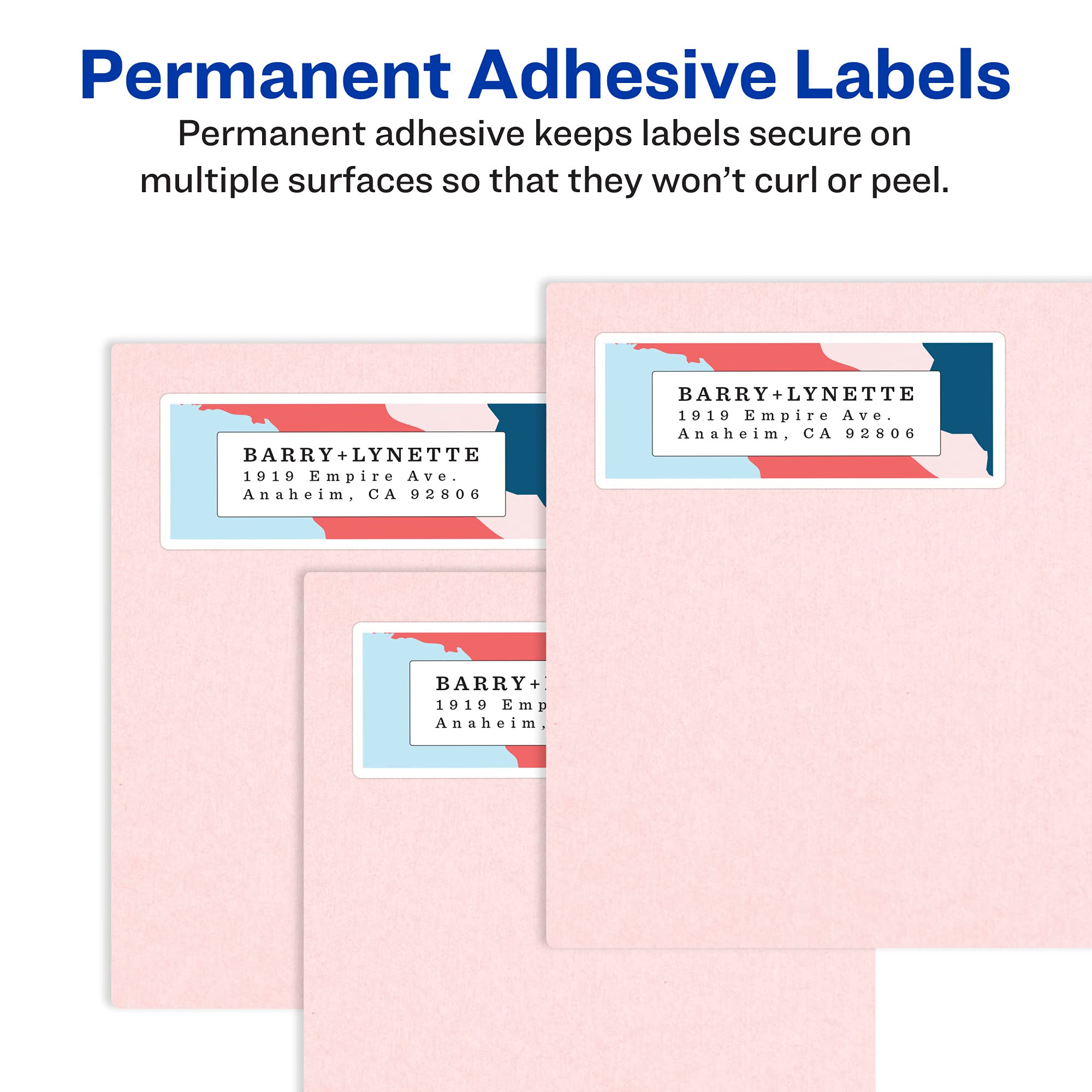 Avery Printable Return Address Labels with Sure Feed, 0.5" x 1.75", White, 800 Blank Mailing Labels (18167)