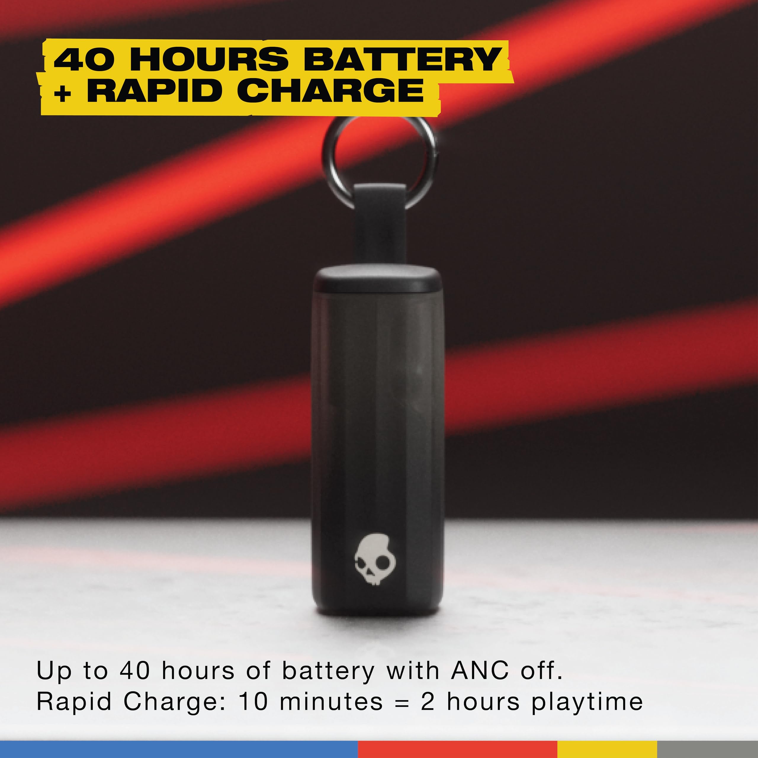 Skullcandy Method 360 ANC Wireless Earbuds, Sound by Bose, Bluetooth Headphones, Premium Noise Cancelling, Up to 40 Hrs Battery, Sweat and Water Resistant, Microphone for iPhone Android - True Black