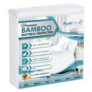 PlushDeluxe Premium Bamboo Mattress Protector – King Size, Waterproof, & Ultra Soft Breathable Noiseless Washable Bed Mattress Cover for Comfort & Protection - White