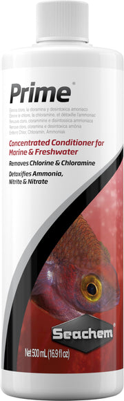 Seachem Prime Fresh and Saltwater Conditioner - Chemical Remover and Detoxifier 500 ml