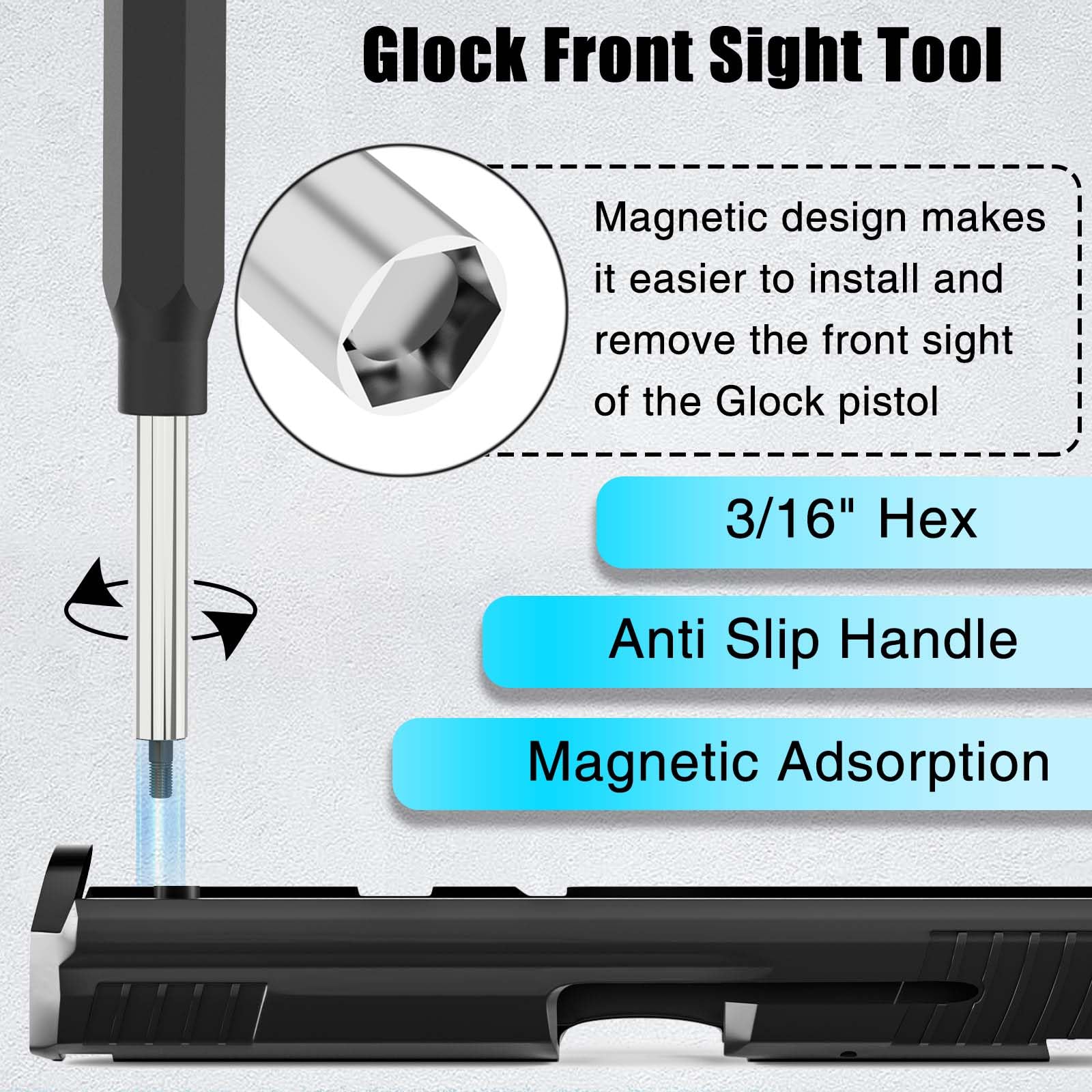 Ltnsimy Tool Kit for Glock, Front Sight Remove Magazine Disassembly Tools for Glock 17 19 19x 26 27 43 43x Accessories
