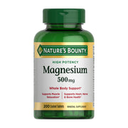 Nature's Bounty Magnesium Supplements - Magnesium 500 Mg Tablets for Bone & Muscle Health, 200 Count (Pack of 1)