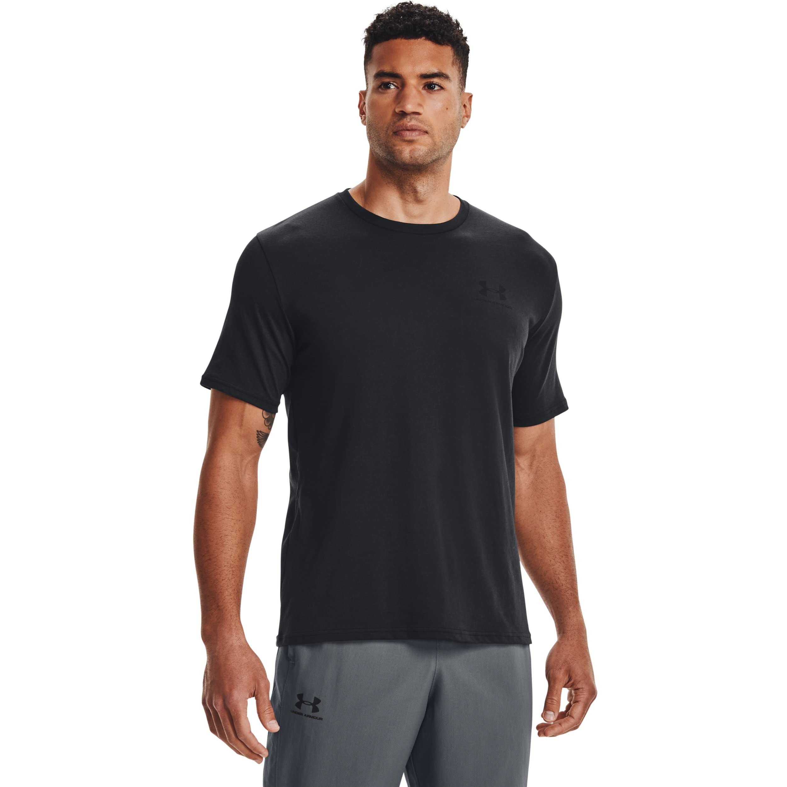 Under Armour Men's UA Sportstyle Left Chest Short Sleeve Shirt LG Black