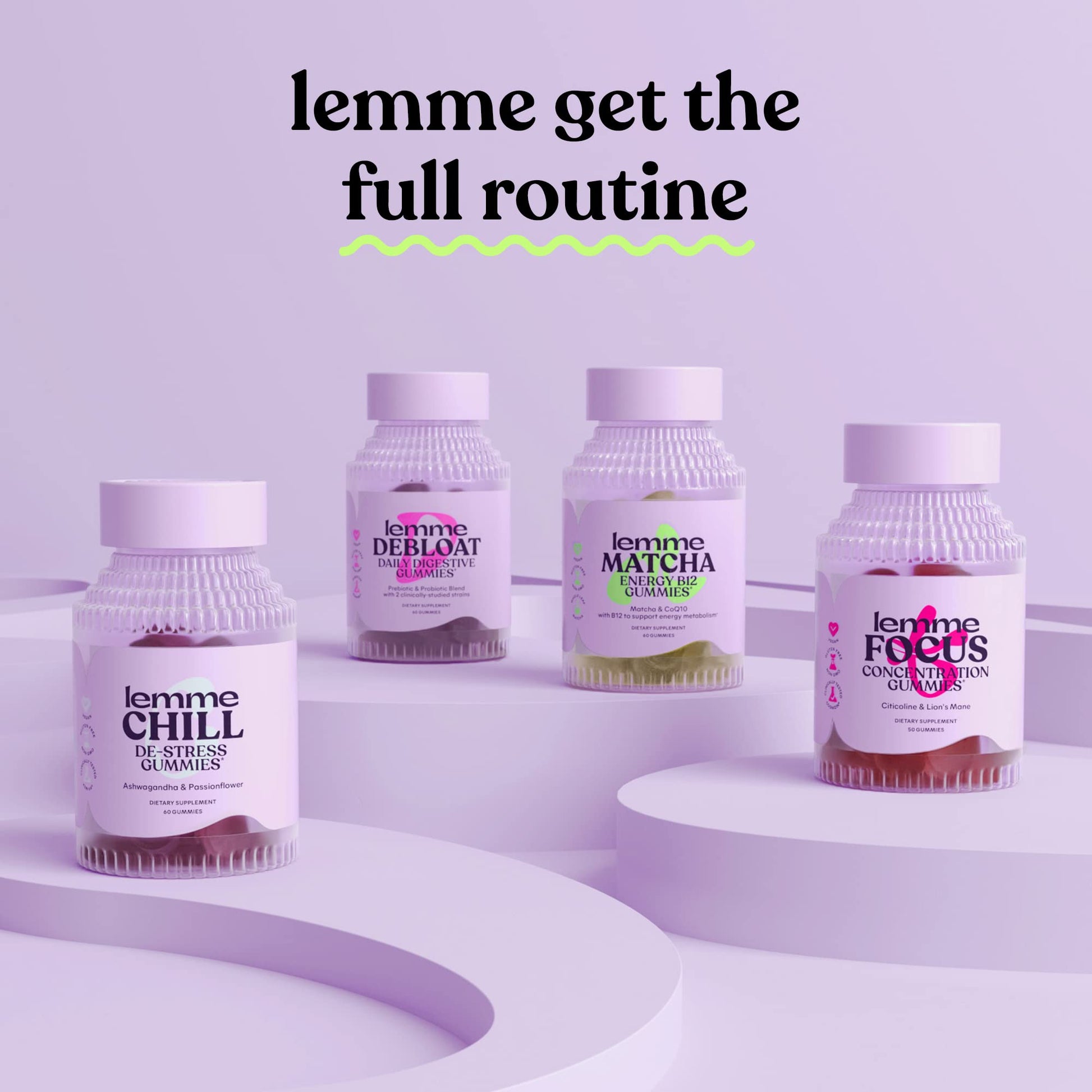 Lemme Sleep Gummies with 5mg Melatonin, Elderberry, Magnesium, L-Theanine, Chamomile and Lavender, Drug-Free Nighttime Sleep Aid, Gluten Free, Gelatin Free, Non GMO, Berry Flavored (60 Count)