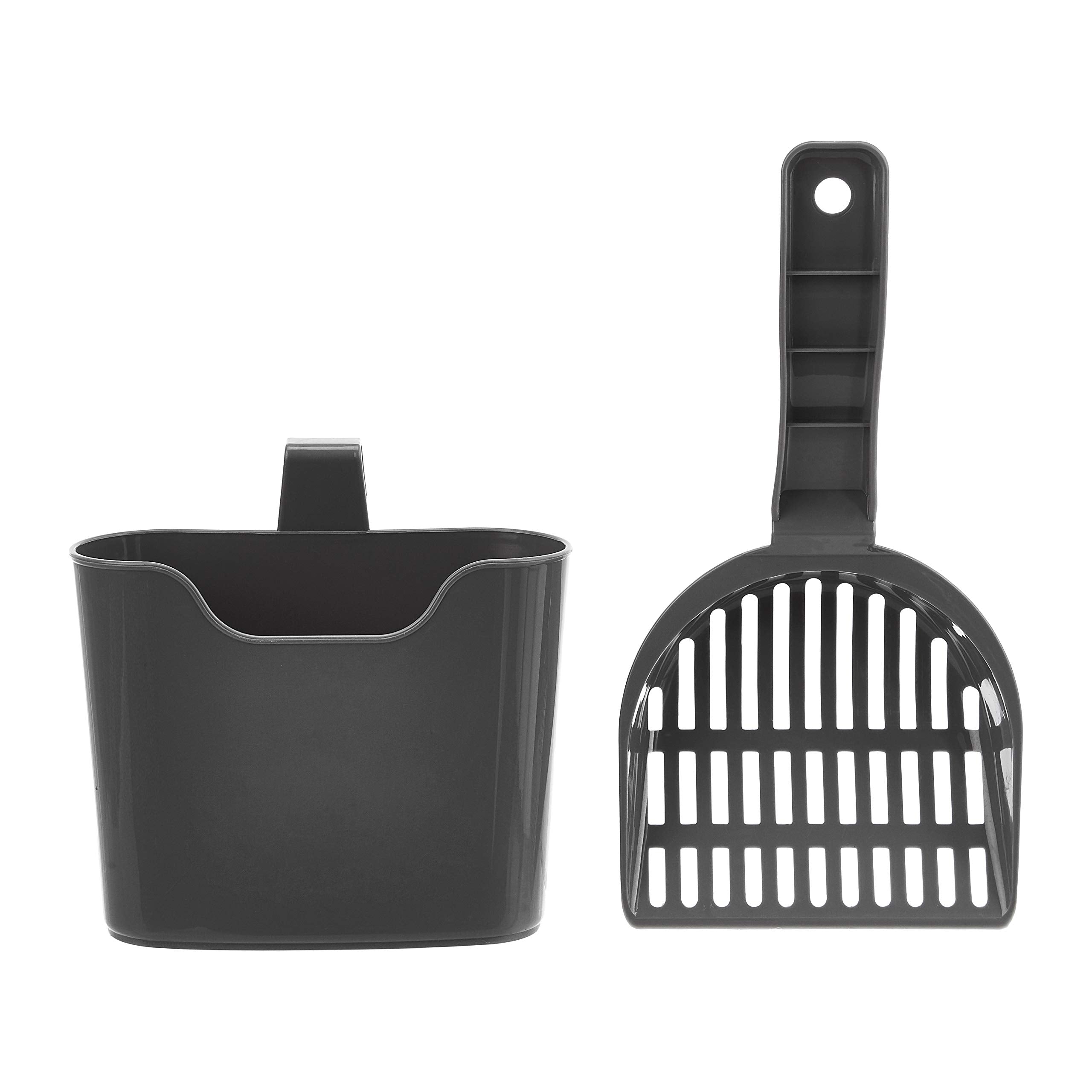 Amazon Basics Robuste Katzenstreuschaufel für Katzentoilette, mit Halter, Effiziente Schaufel