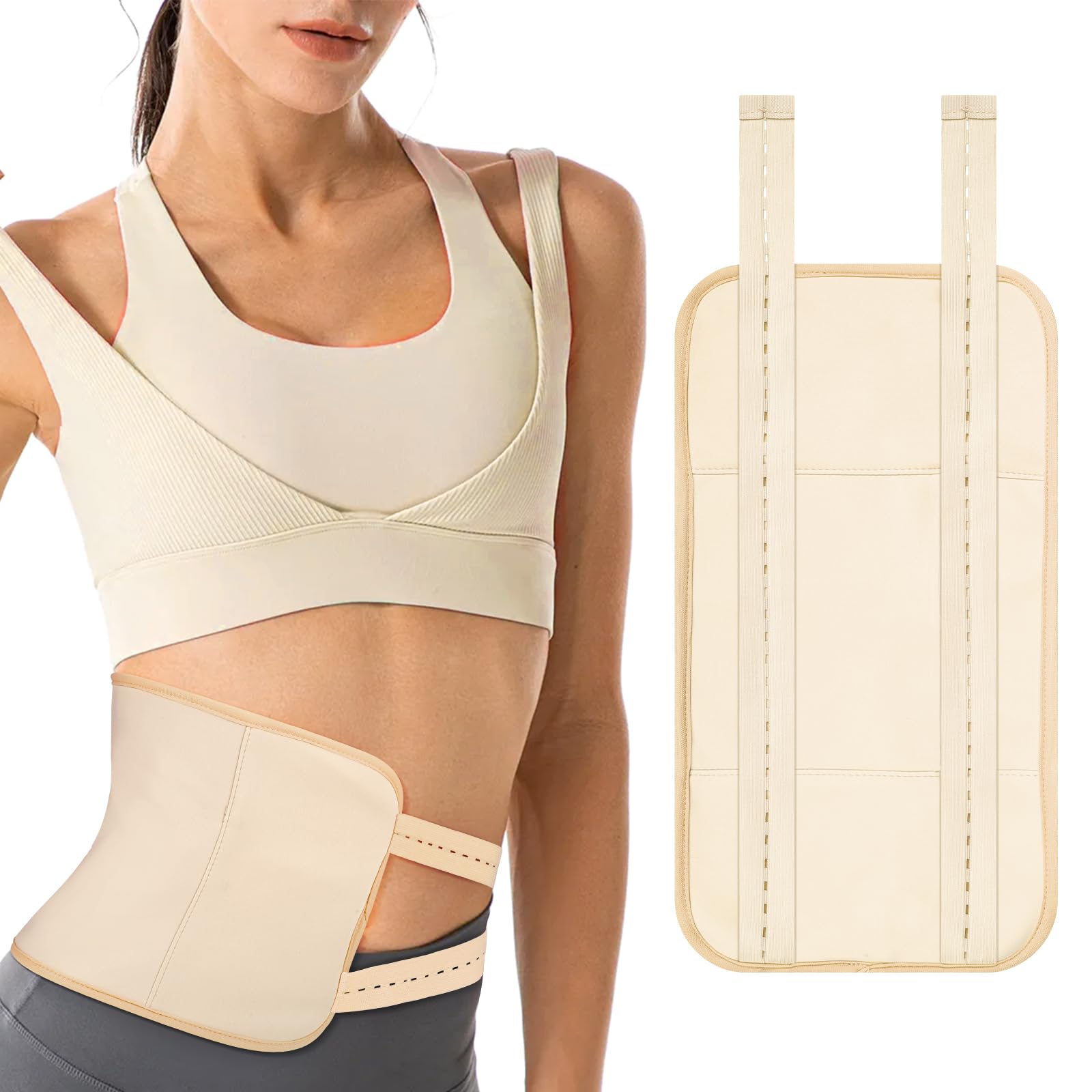 TORPNIA Castor Oil Pack, Adjustable Reusable Castor Oil Pack Wrap for Liver Detox, Castor Oil Pack Wrap for Stomach Less Mess, Elastic Strap Bamboo Cotton Machine Washable Anti Oil Leak 1pcs