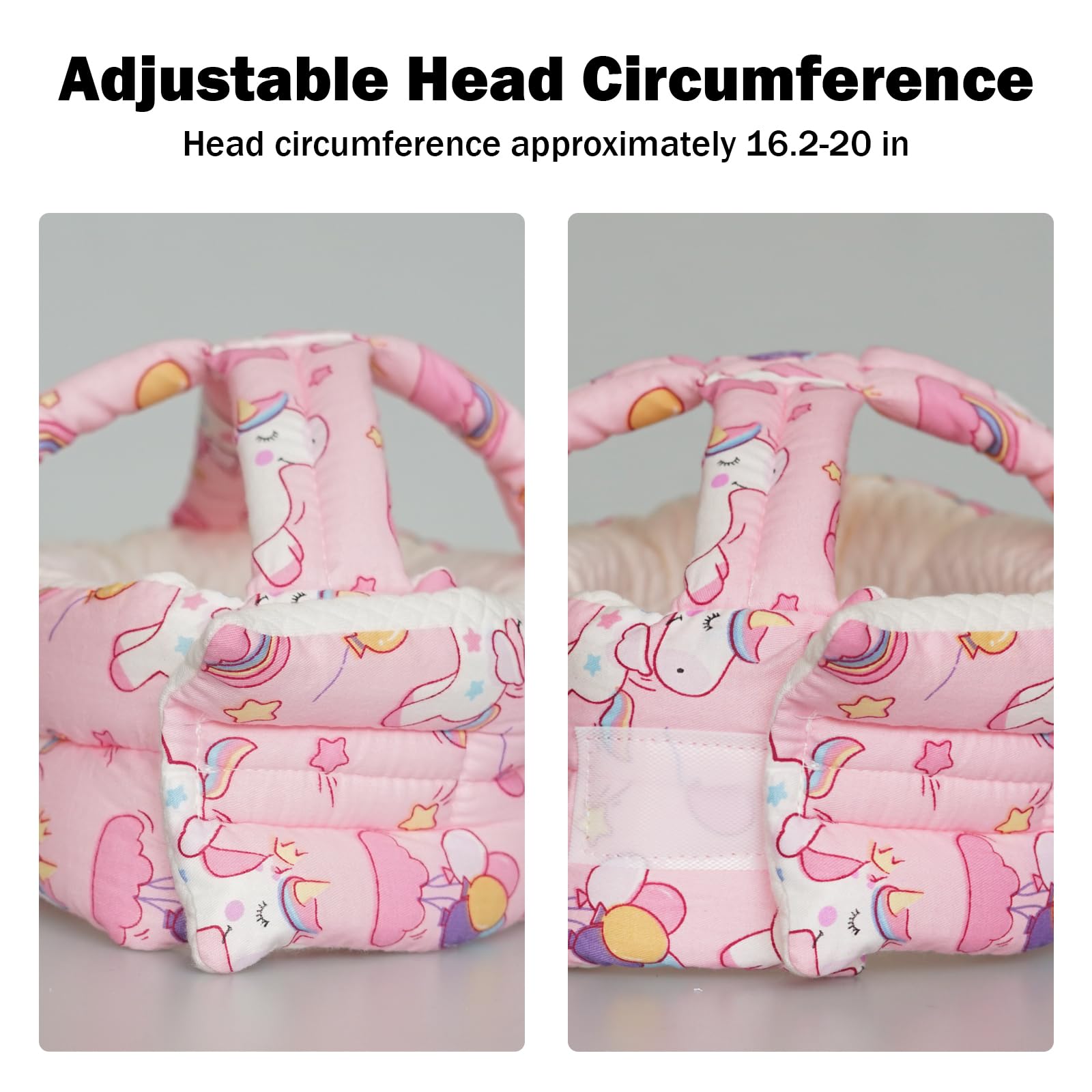 REFLYAWAY Baby Head Protector Baby Helmet for Crawling Walking, No Bumps Safety Head Adjustable Protective Cap for Walking, Playing (Unicorn)