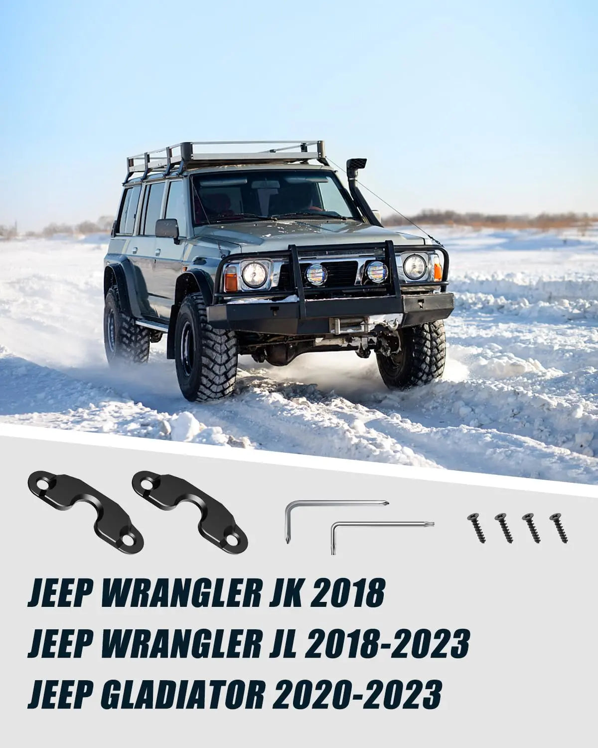 Upgraded Aluminum Alloy Sun Visor Repair Kit for Jeep, Veharvim Heavy Duty Sun Visor Clip Compatible with Jeep Wrangler JK 2018/ JL/Wrangler 2018-2023/ Gladiator 2020-2023