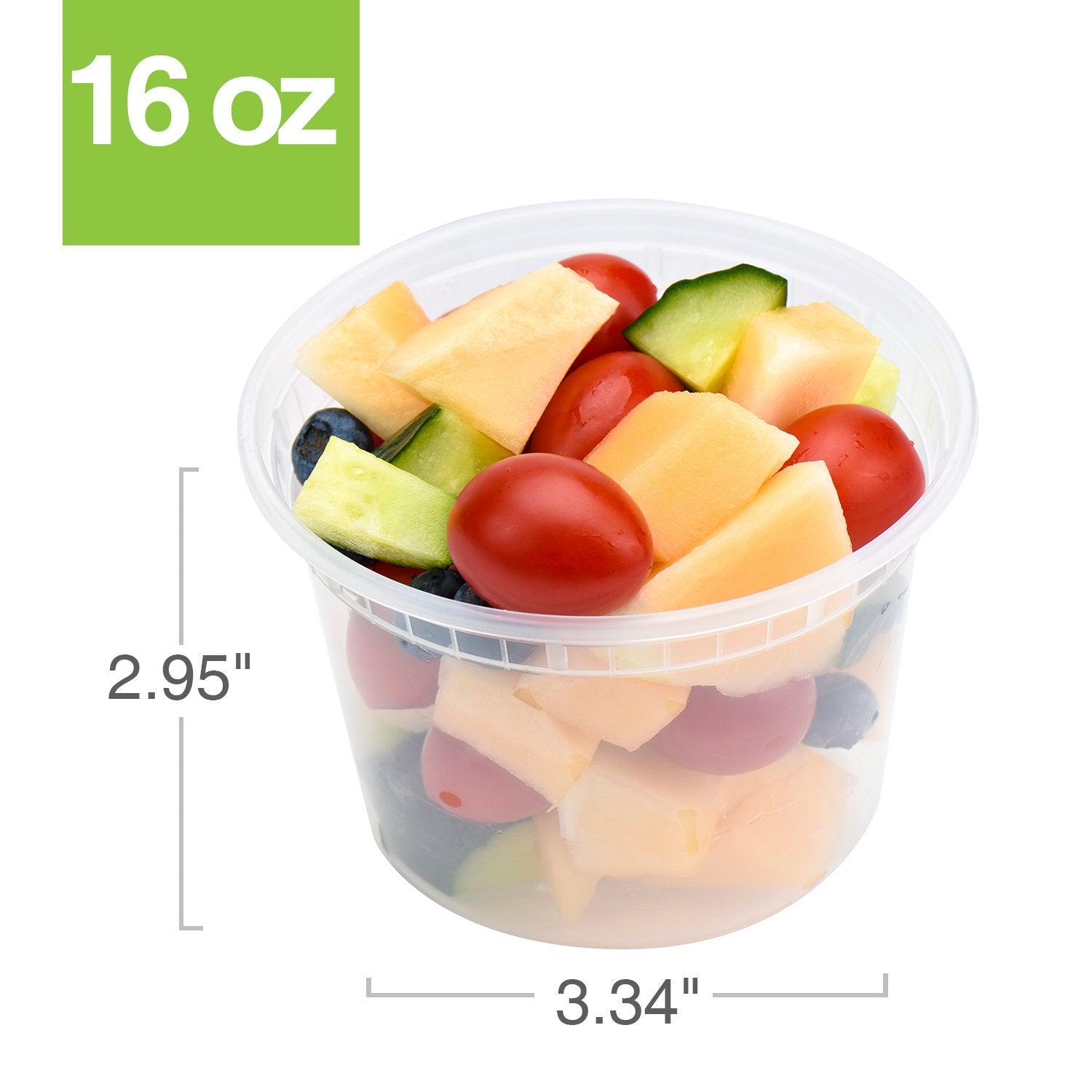 Glotoch 24 Pack 16 oz Deli Containers with Lids, Plastic Food Storage Freezer Storge Soup Containers with Lids - Microwave, Freezer & Dishwasher Safe Eco-Friendly, BPA-Free, Reusable & Stackable