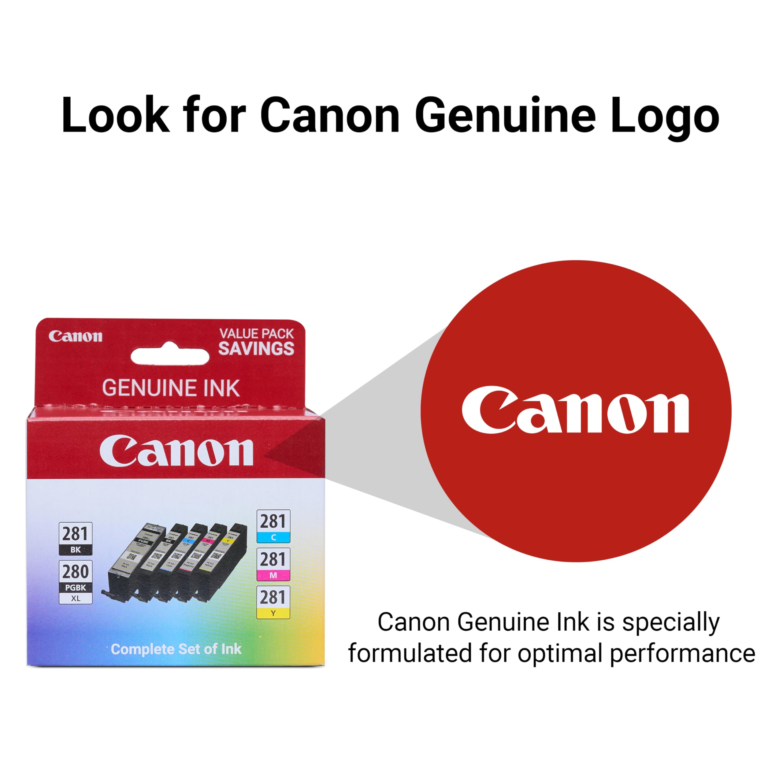 Canon PGI-280XL/CLI-281 5 Color Pack Compatible to TR8520, TR7520, TS9120 Series,TS8120 Series, TS6120 Series