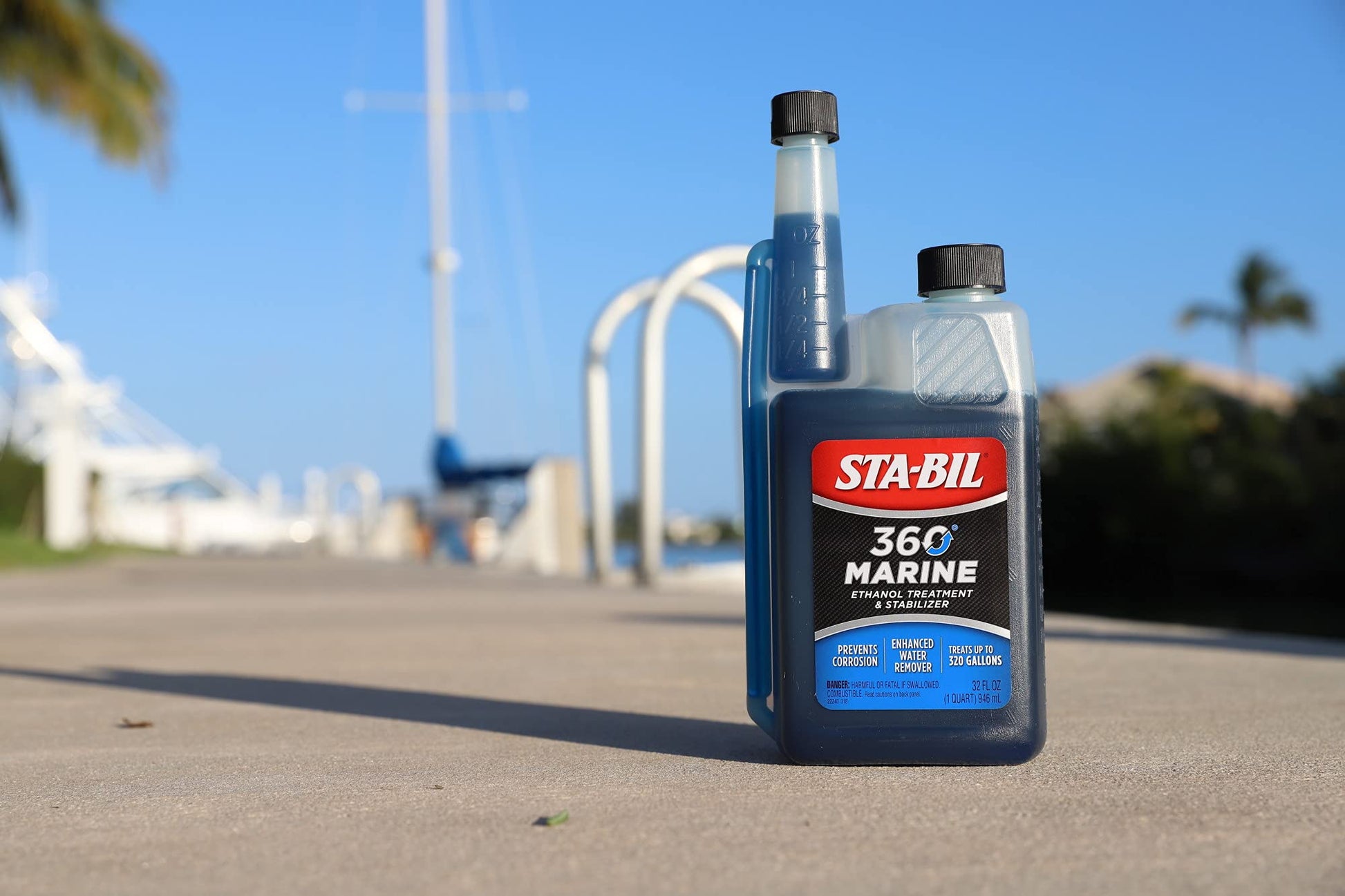 STA-BIL 360 Marine Ethanol Treatment & Fuel Stabilizer - Prevents Rust and Corrosion, Helps Clean Fuel System For Improved In-Season Performance, Treats Up To 320 Gallons, 32oz (22240) , Blue