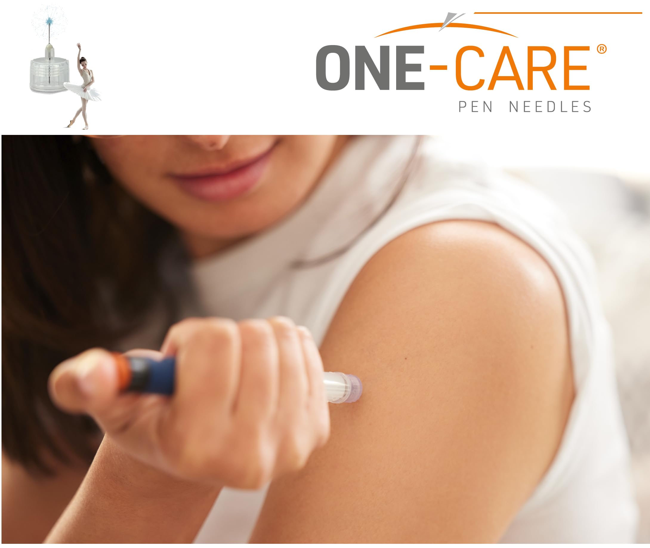 ONE-CARE Pen Needles 31G x 8mm, Box of 100, Universal Fit