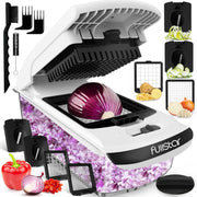 Fullstar The Original Pro Chopper - Vegetable Chopper and Spiralizer, Food Chopper with Container, Fruit Slicer, Kitchen Gadgets & Accessories, Home Essentials (4 in 1, White)