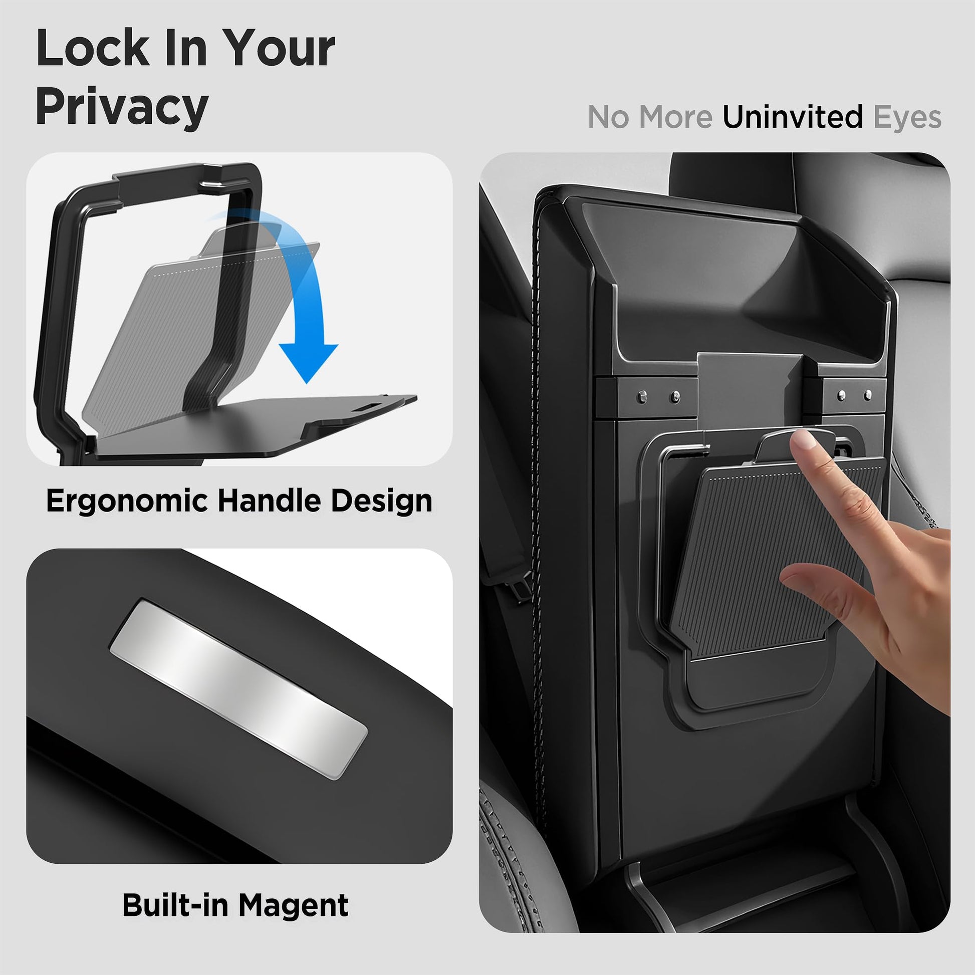 TSLDRV Center Console Organizer Tray for Tesla Model Y Juniper Accessories 2025 2026/For Tesla Model 3 Highland Accessories 2024 2025 2026 [Slide Smoothly/US Patent] Cup Holder Matte Black
