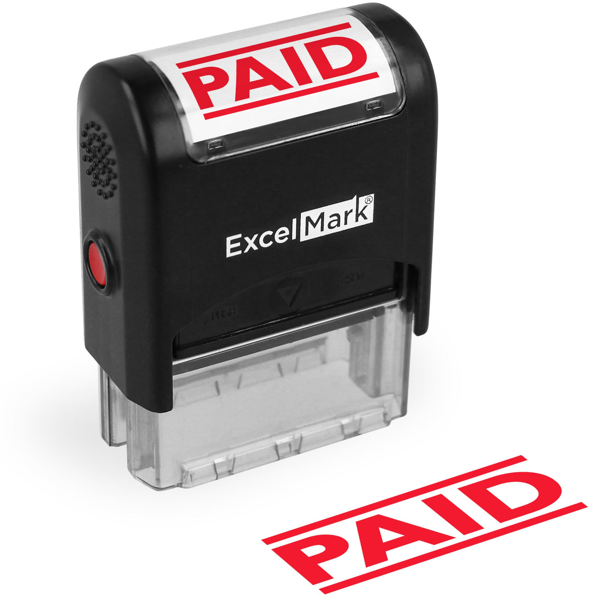 ExcelMark Paid Self Inking Rubber Stamp - Red Ink