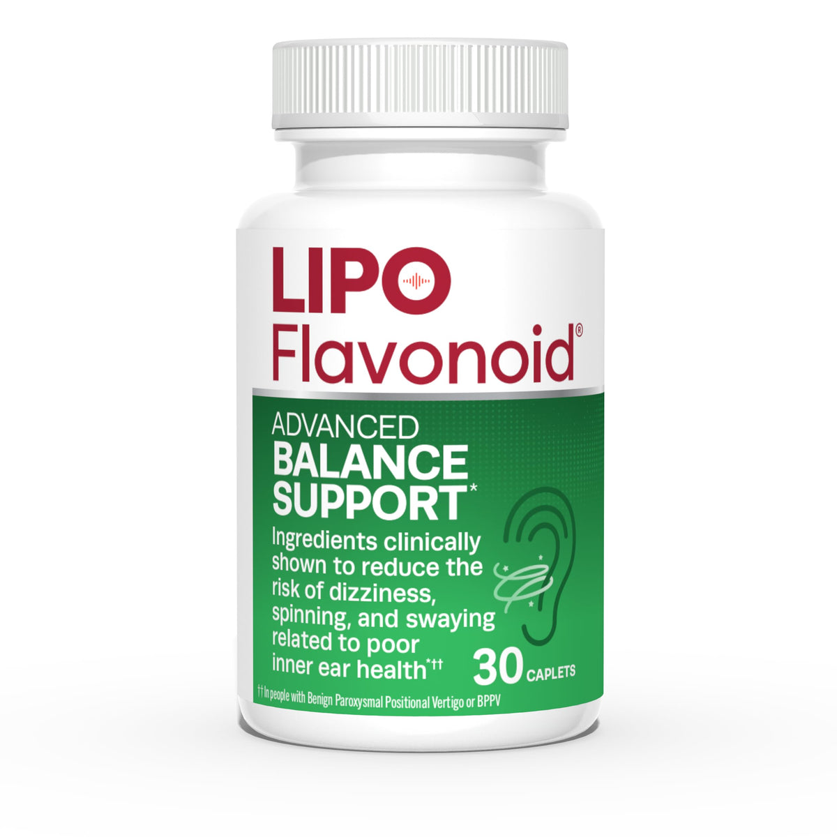 Lipo-Flavonoid Balance Support Nahrungsergänzungsmittel – Unterstützung der Gesundheit des Innenohrs & Schwindellinderung mit Ginkgo Biloba, Bioflavonoiden & B-Vitaminen – Reduziert Schwindel, Drehschwindel & Schwanken – 30 Stück