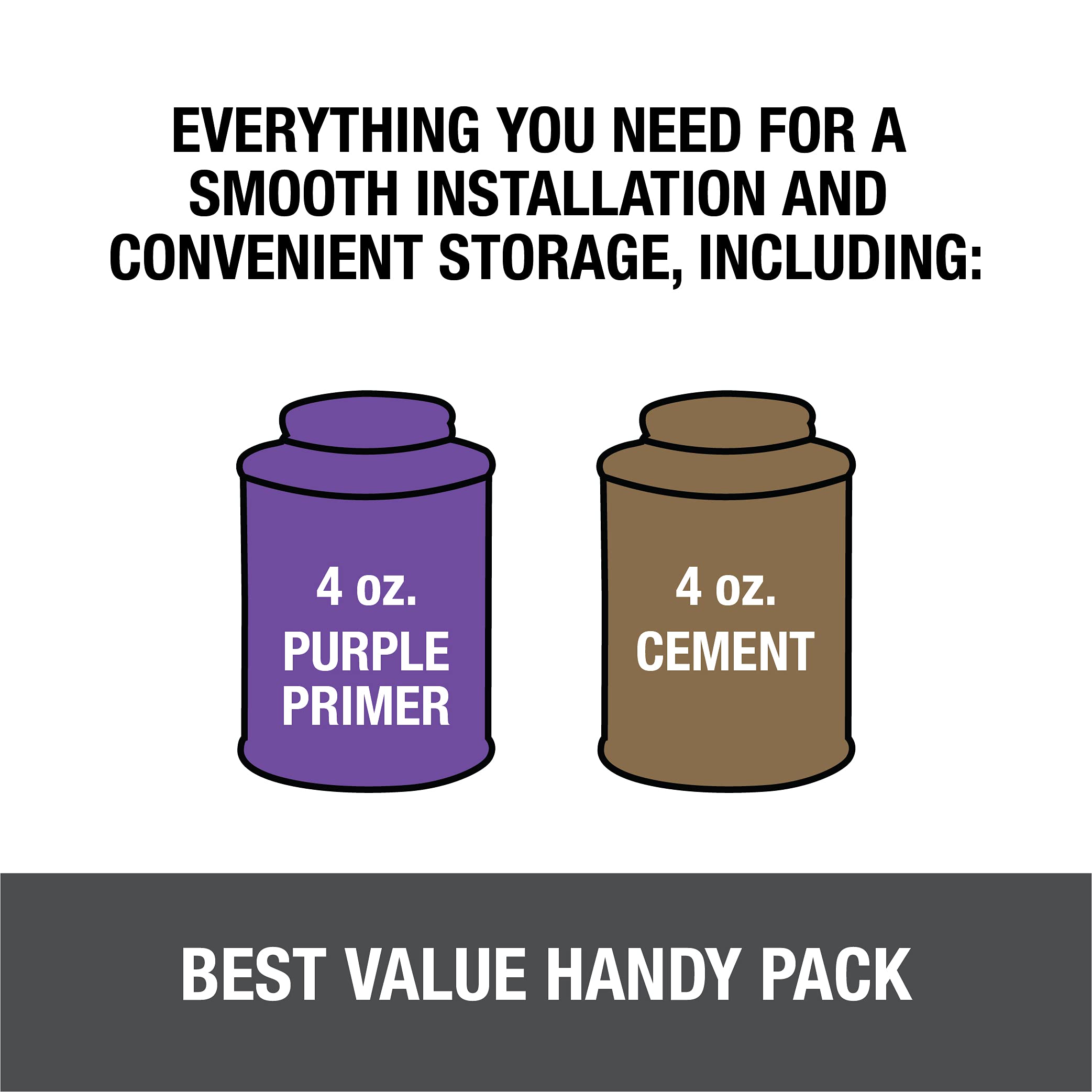 Oatey 30246 4 oz. PVC Regular Clear Cement and 4 oz. NSF Purple Primer Handy Pack