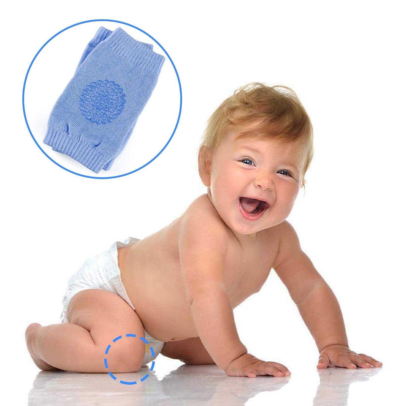 Little World Baby knee Pads for Crawling - 5 Pack Anti Slip Unisex Baby Knee Protectors - Toddler Knee Pads Gift Idea for Baby