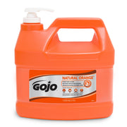 GOJO NATURAL ORANGE Bimsstein-Handreiniger, 1 Gallone schnell wirkender Handreiniger mit Bimsstein und Pumpspender (1er-Pack) – 0955-02