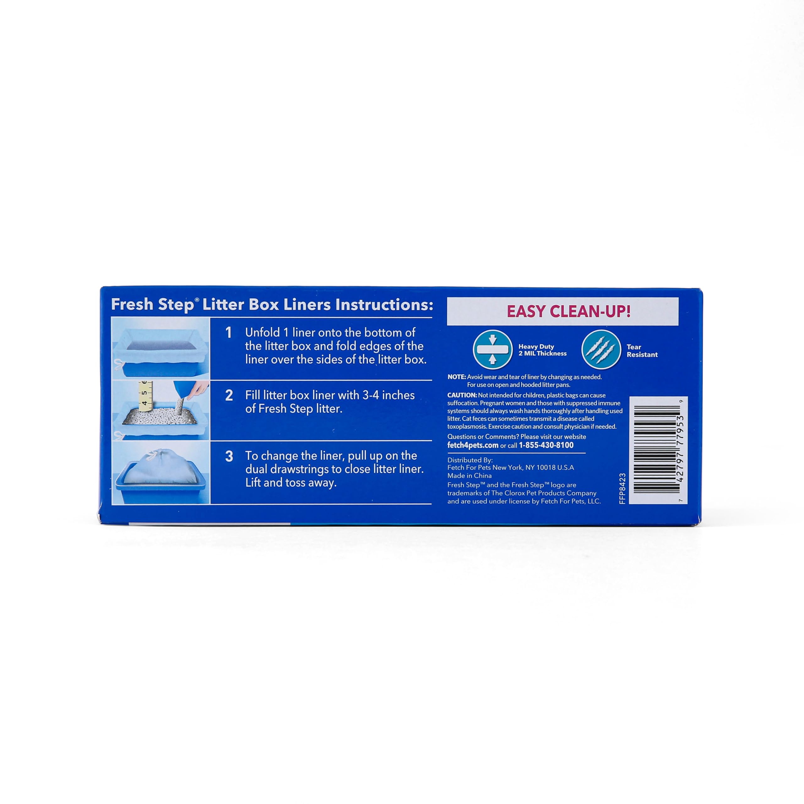 Fresh Step Drawstring Litter Box Liners Scented, Large Size 30" x 17" - 7 Count