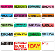 600 Count 3 x 2 Large Home Moving Packing Box Labels for 3-4 Bedroom House with Writable Notes Areas, 17 Color Coded Moving Labels for Boxes + Fragile Moving Stickers + Heavy and Blank Labels