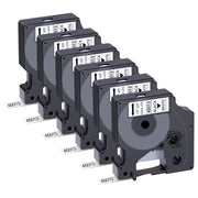 6-Pack Dymo D1 Label Tape 45013 Black on White 1/2 Inch x 23 Feet Compatible for DYMO LabelManager 160 280 210D 360D 420P Wireless PnP 220P 260P 500TS 450DUO