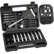 BESTNULE Punch Set, Pin Punches, Punch Tool, Roll Pin Punch Set, Made of High Quality Metal Material Including Punches and Hammer, Mechanical Repair Tool, with Organizer Storage Box (with Bench Block)