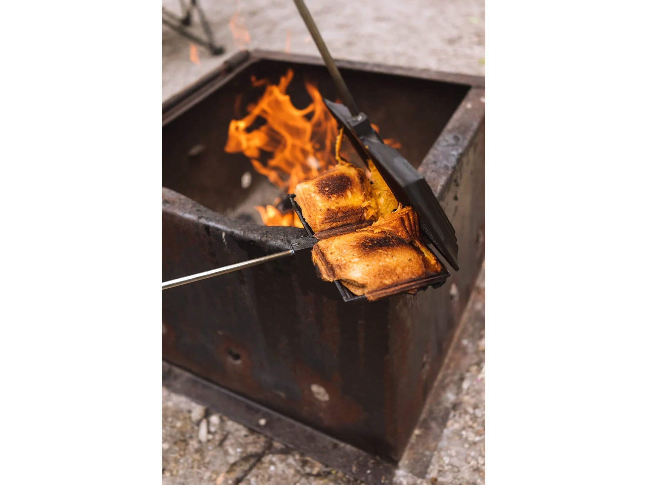 Coghlan's Cast Iron Double Camp Cooker - Pre-Seasoned Pie Iron Sandwich Maker with Removable Handles, Easy-to-Clean for Grilled Sandwiches, Toasted Pies, and Meats, For Campfire Cooking