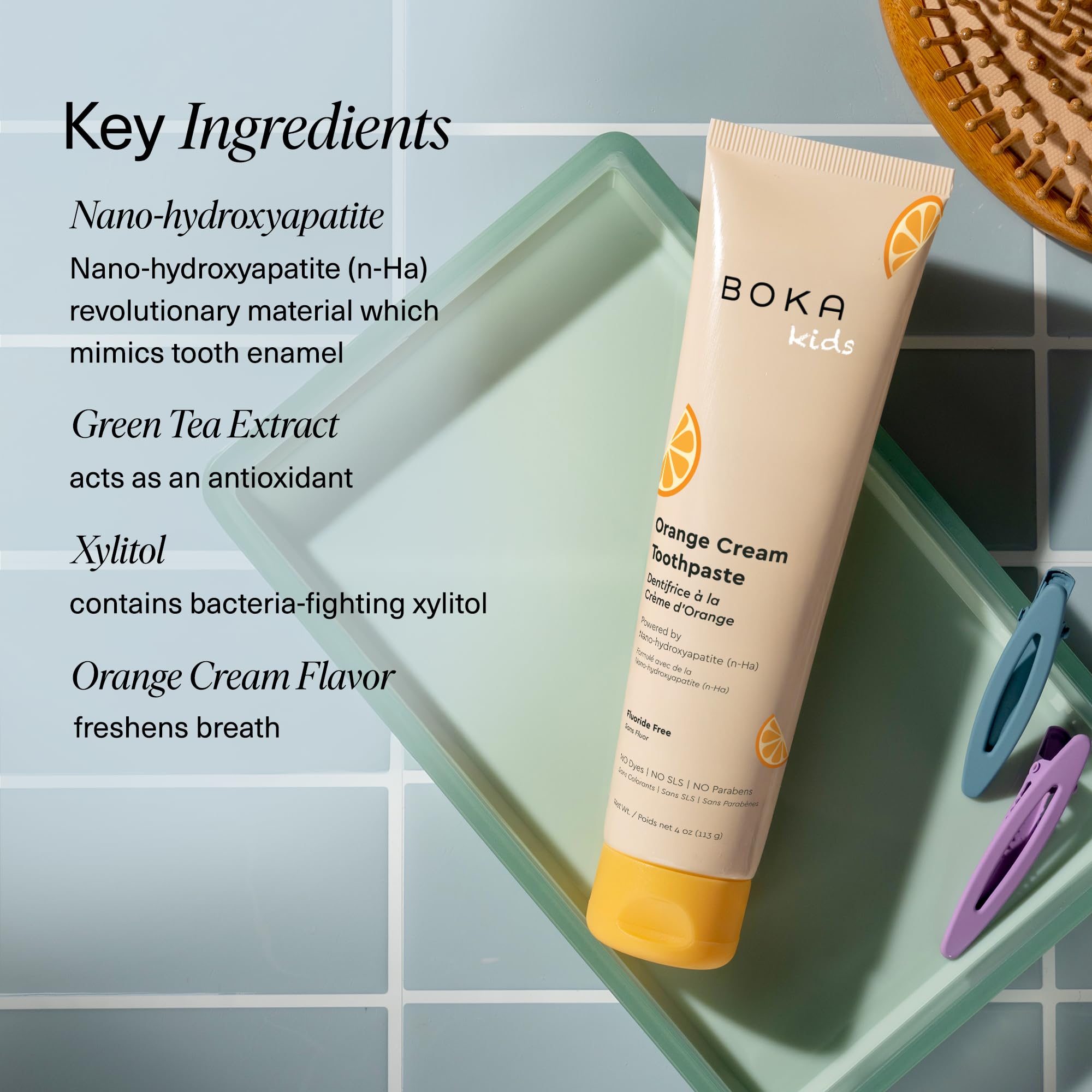 Boka Fluoride Free Toothpaste Nano Hydroxyapatite Toothpaste - Orange Cream Flavor, 4 oz 1Pk US Manufactured