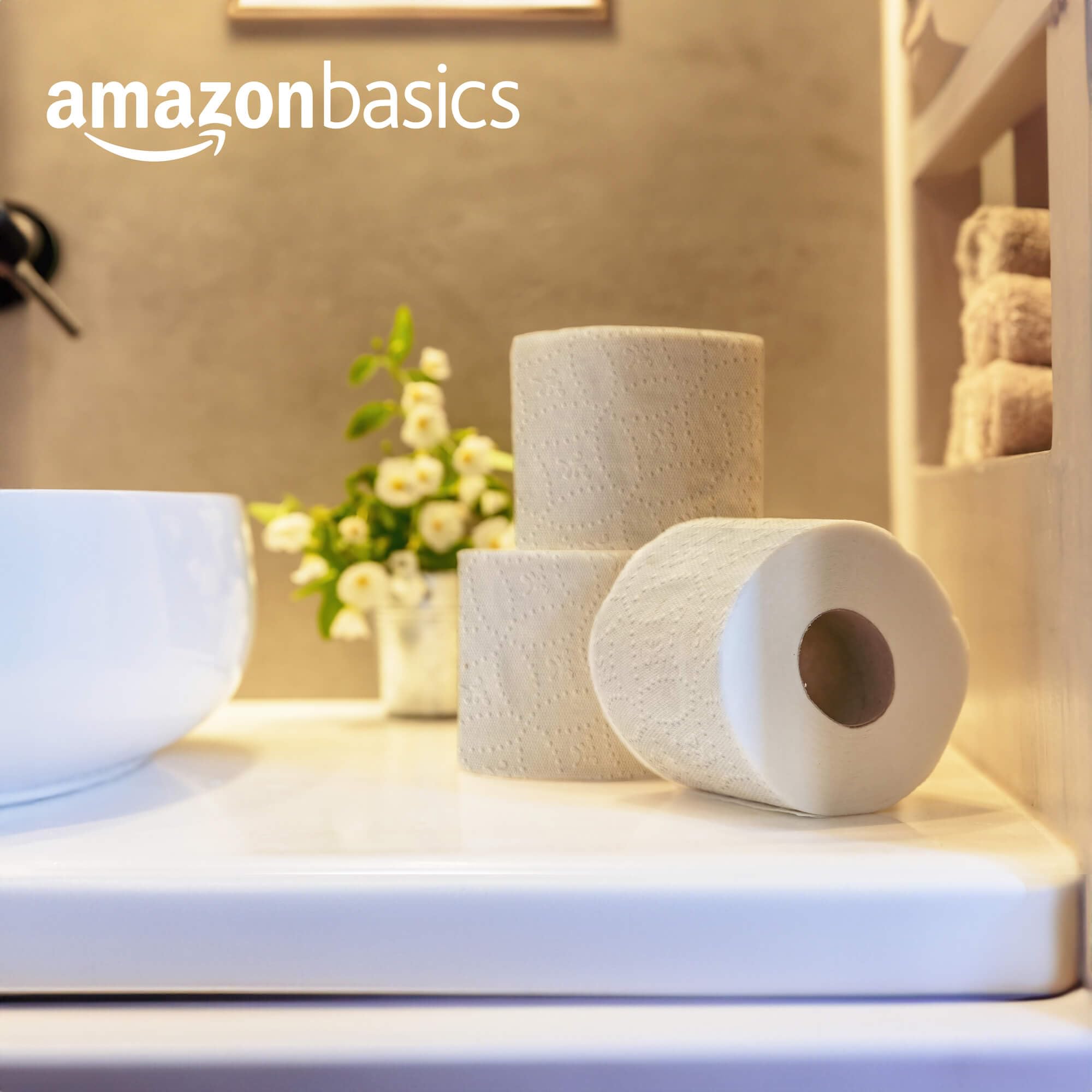 Amazon Basics Soft and Strong 2-Ply Toilet Paper, 6 Ultra Rolls = 24 Regular Rolls, Unscented, 340 Sheet (6 Rolls)