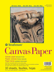 Strathmore 300 Series Canvas Paper Pad, Glue Bound, 9x12 inches, 10 Sheets (115lb/187g) - Artist Paper for Adults and Students - Acrylic and Oil Paints