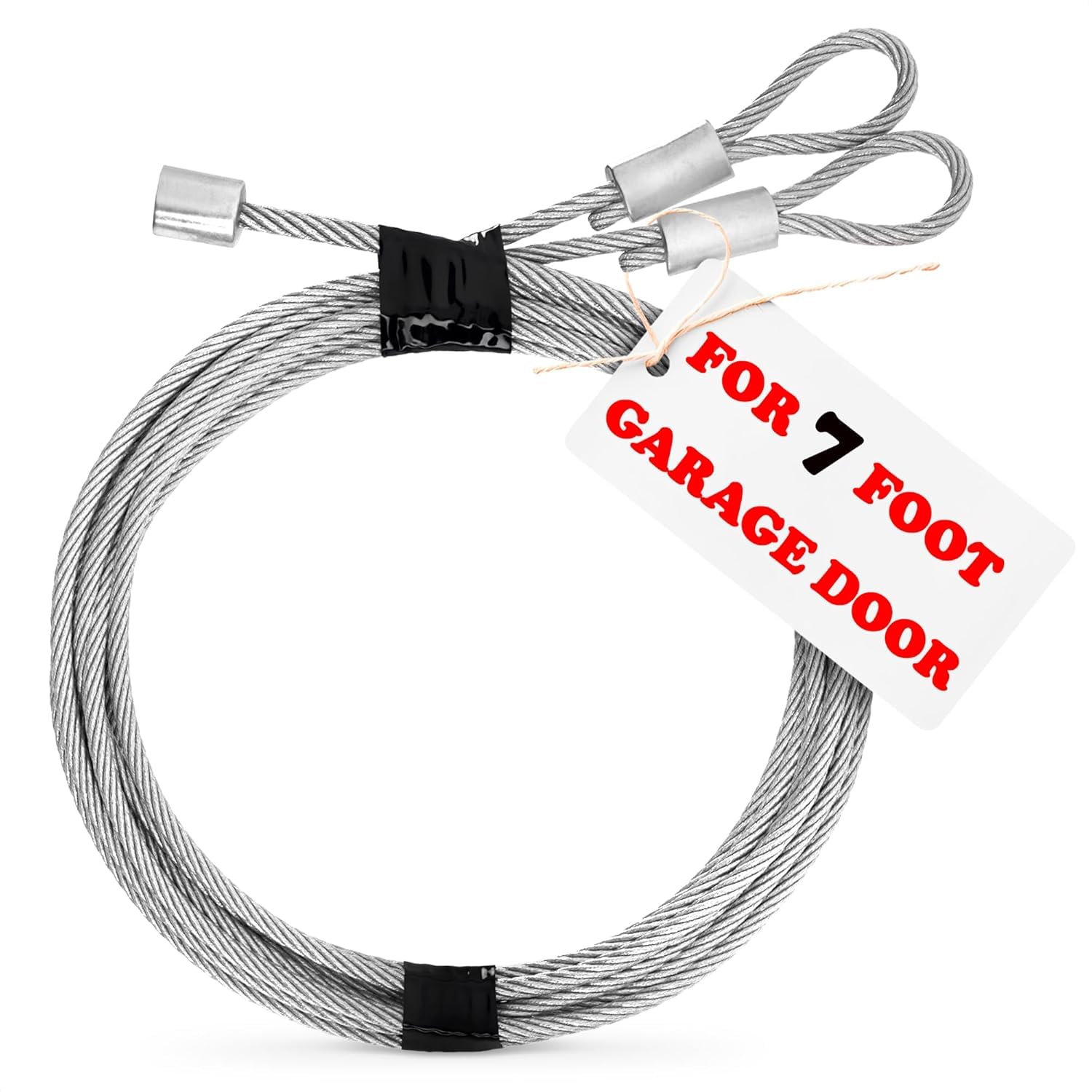 Garage Door Cables for 7 ft Door – 8 ft 6 inch Long, Heavy-Duty Steel Galvanized Cables Pack of 2 | Rust-Proof Corrosion-Resistant Garage Door Cable Replacement Kit, Halloween Skeleton Accessories
