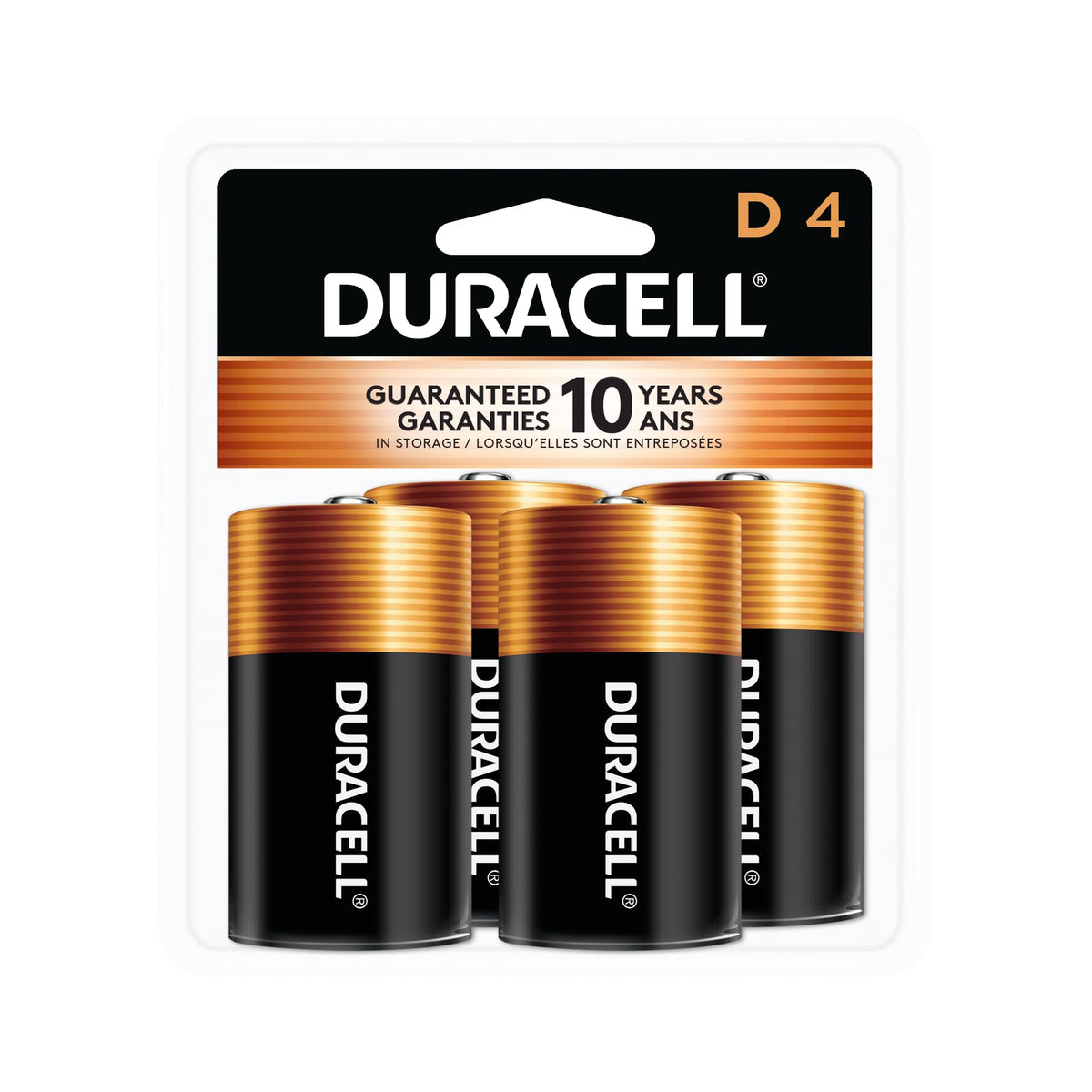 Duracell Coppertop D Batterien, 4er-Pack, D Batterie mit langanhaltender Energie, Allzweck-Alkaline-D-Batterie für Haushalts- und Bürogeräte