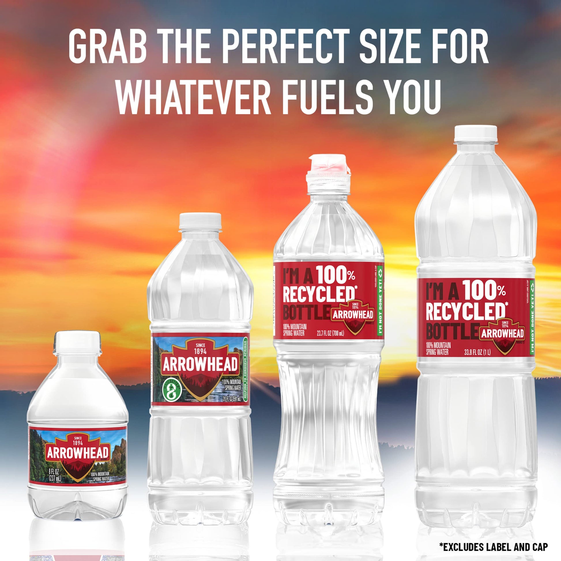 Arrowhead 100% Mountain Spring Water, 23.7 oz