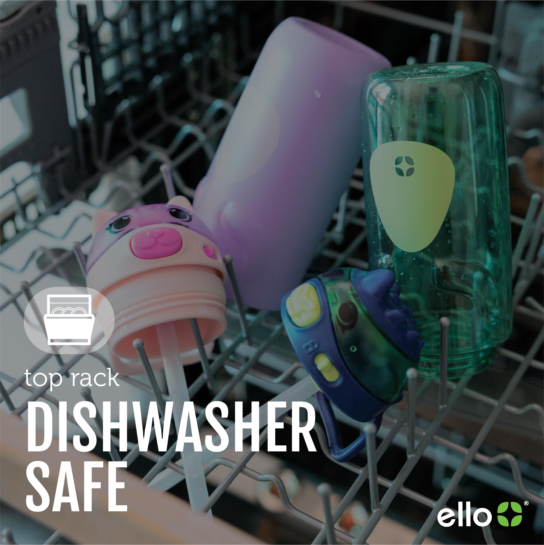 Ello Ellies 12oz Vacuum Insulated Stainless Steel Kids Water Bottle with Straw and Built-in Carrying Handle and Leak-Proof Locking Lid for School Backpack, Lunchbox and Outdoor Sports, Unicorn