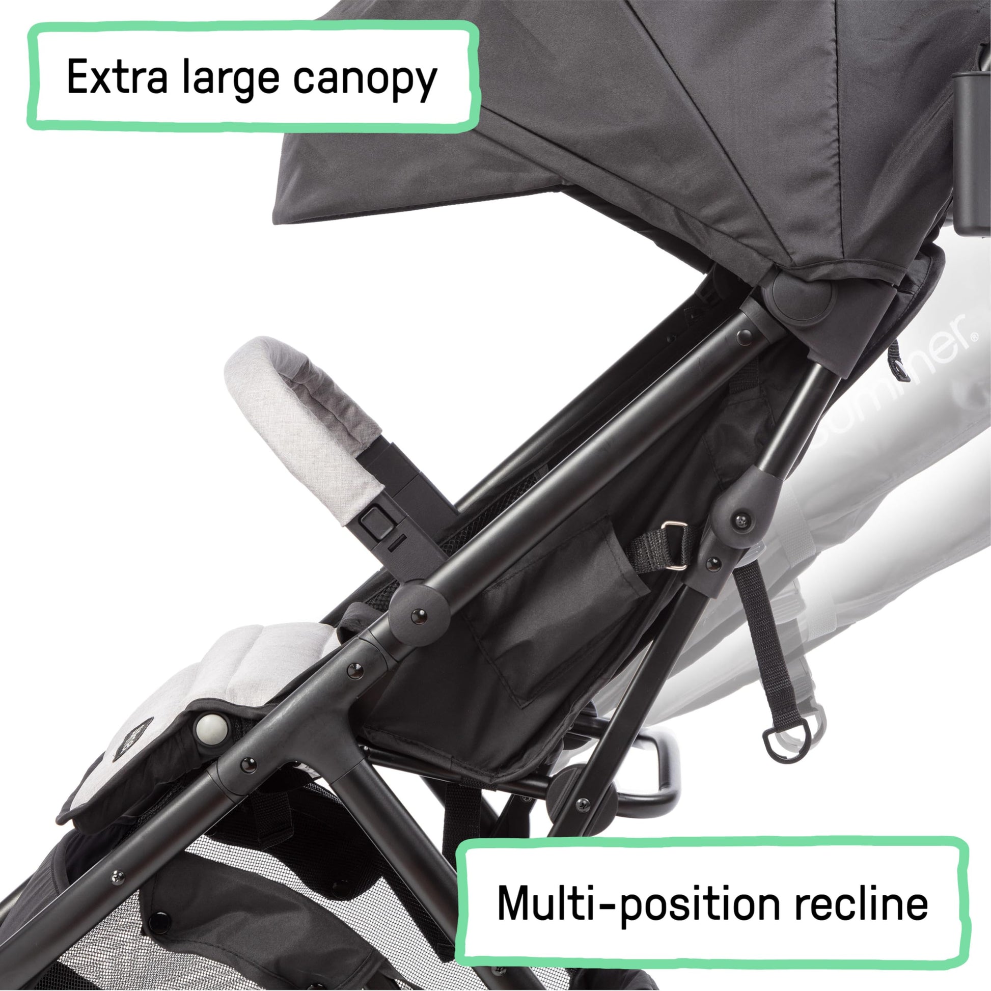 Summer Infant Ingenuity 3Dquickclose CS+ Compact Fold Stroller – Lightweight Stroller with Oversized Canopy, Extra-Large Storage and Compact Fold, Gray