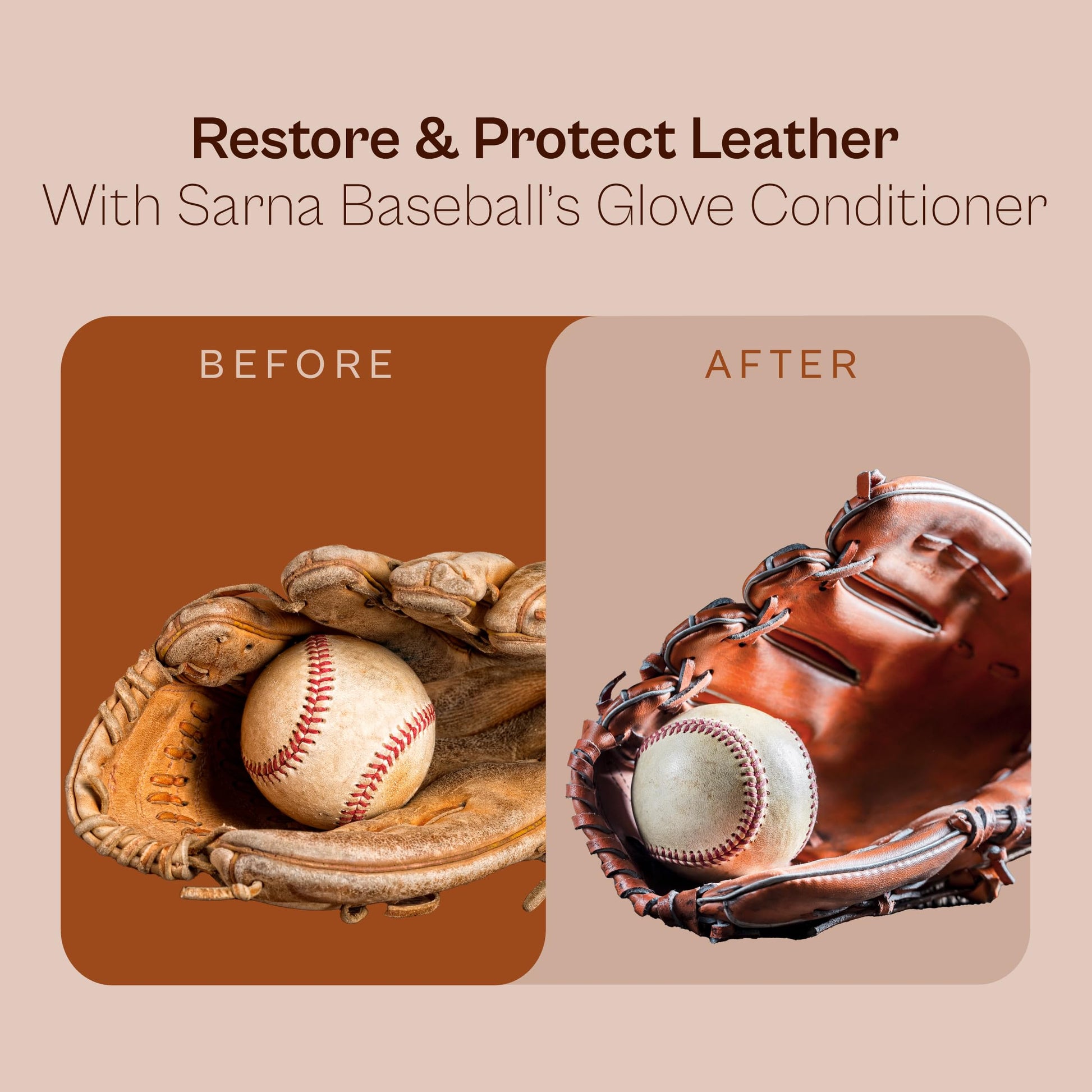 Sarna Baseball Glove Conditioner – 8 oz – Softens & Protects Catcher's Mitts – Fast-Absorbing, Premium Glove Balm – Ideal for Baseball & Softball Gloves, Break in & Maintenance