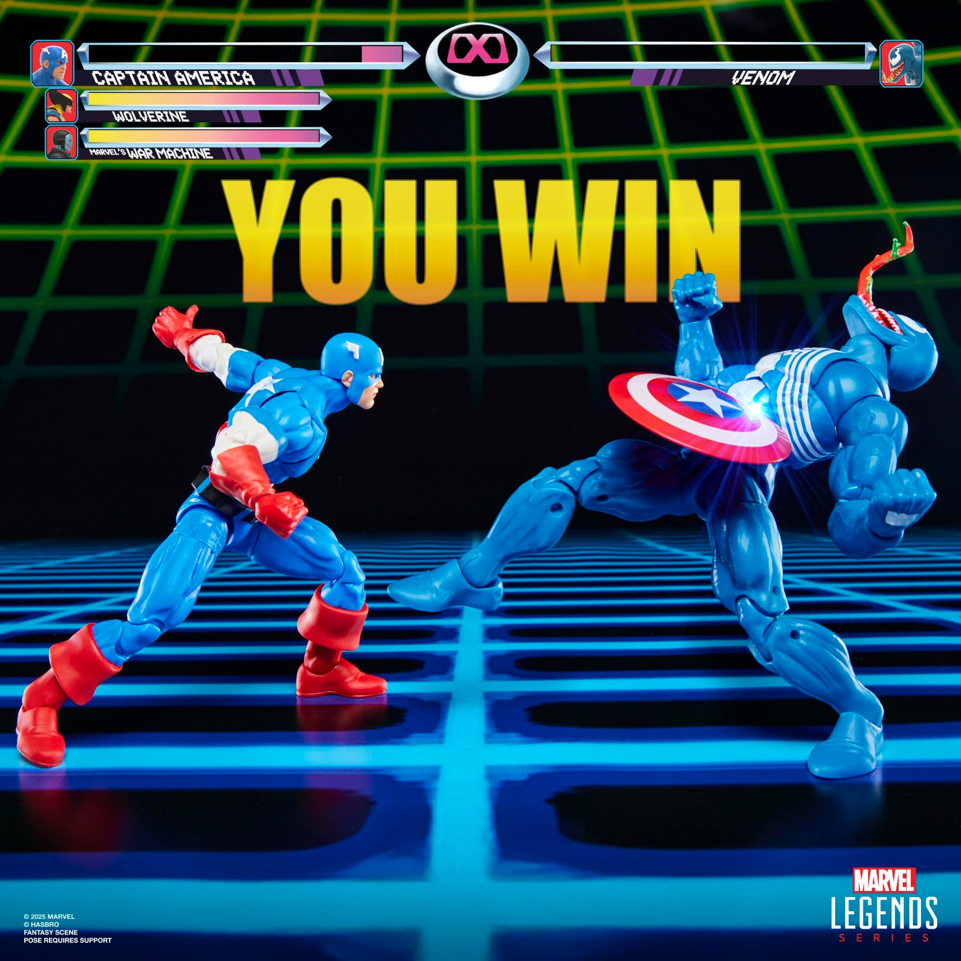 Marvel Legends Series Gamerverse Captain America vs Venom, Retro Video Game-Inspired Collectible 6-Inch Action Figures