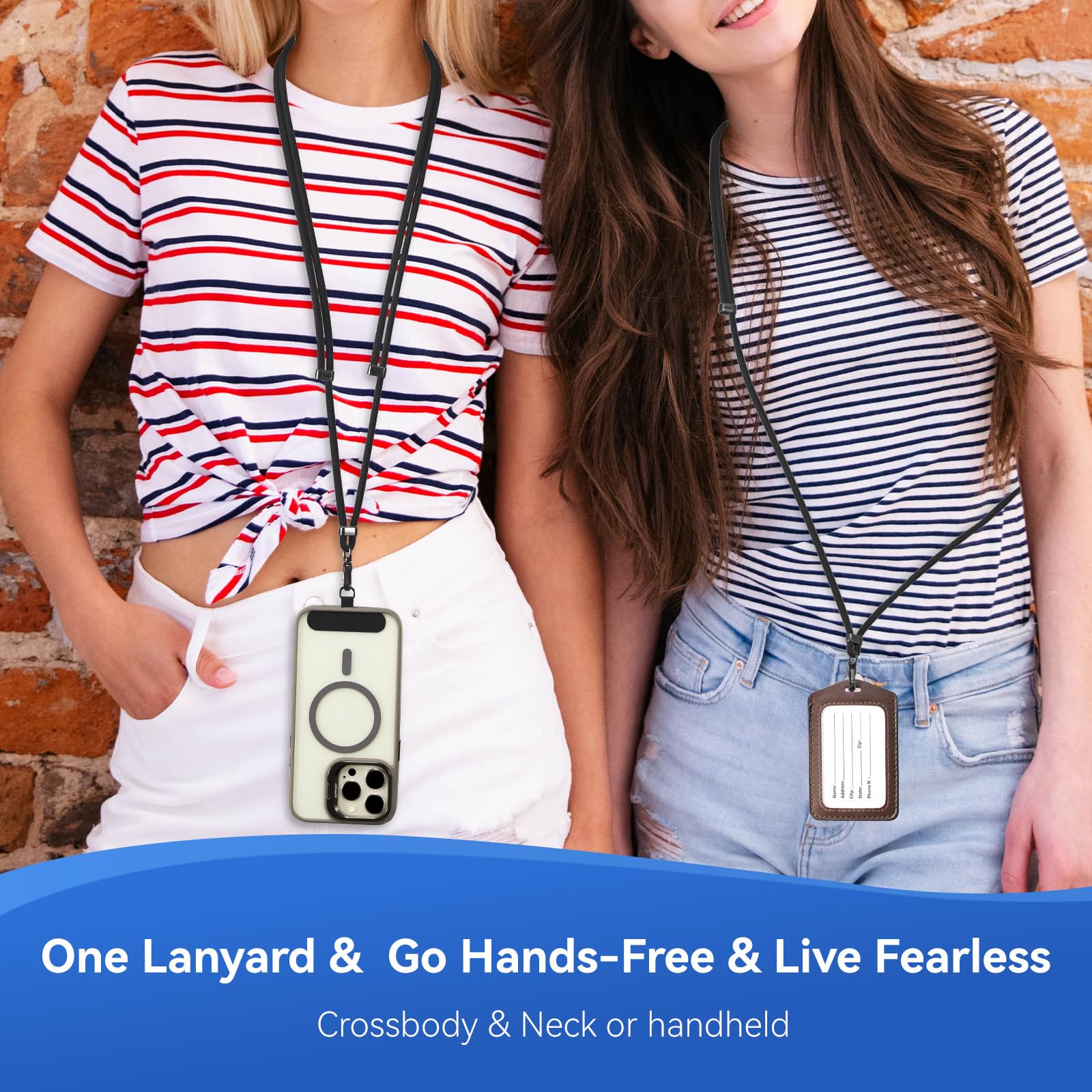 VVAAGG Cell Phone Lanyard for iPhone: Crossbody Phone Strap Adjustable Neck Wrist Strap Anti Theft Long Lanyard Travel Essential for Women Most iPhone and Android Smartphones